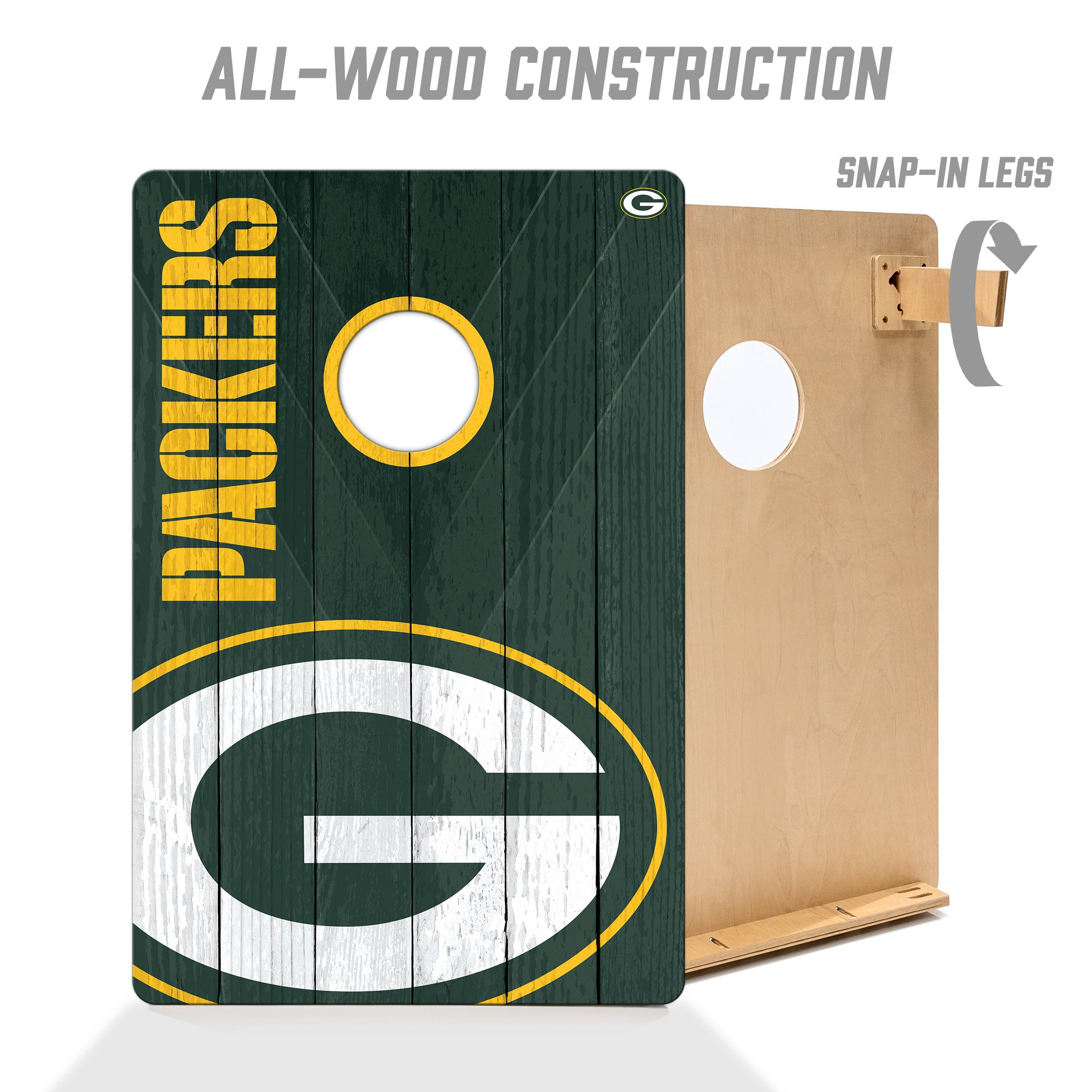 YouTheFan NFL Green Bay Packers 2’ x 3’ Wood Cornhole Game with Logo Bags - Sports Collectibles, Sports Memorabilia, Sports Fan Shop, Sports Gifts