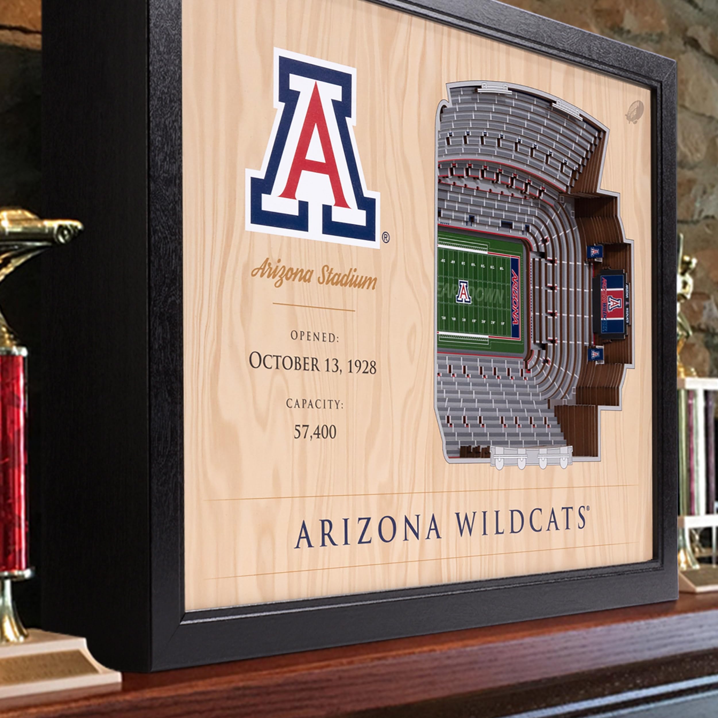 YouTheFan NCAA Arizona Wildcats 25-Layer StadiumViews 3D Wall Art - Sports Collectibles, Sports Memorabilia, Sports Fan Shop, Sports Gifts