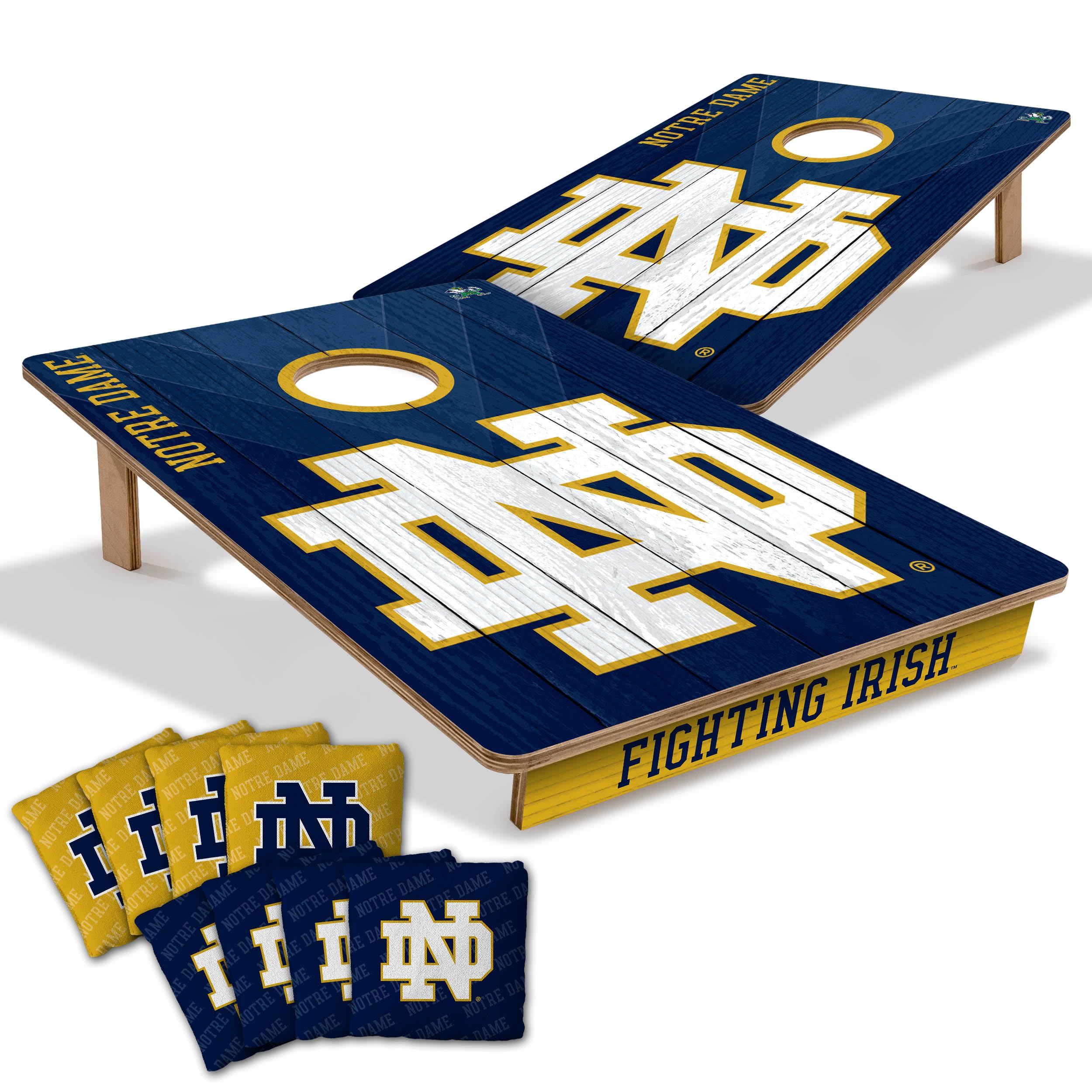YouTheFan NCAA Notre Dame Fighting Irish 2’ x 3’ Wood Cornhole Game with Logo Bags - Sports Collectibles, Sports Memorabilia, Sports Fan Shop, Sports Gifts