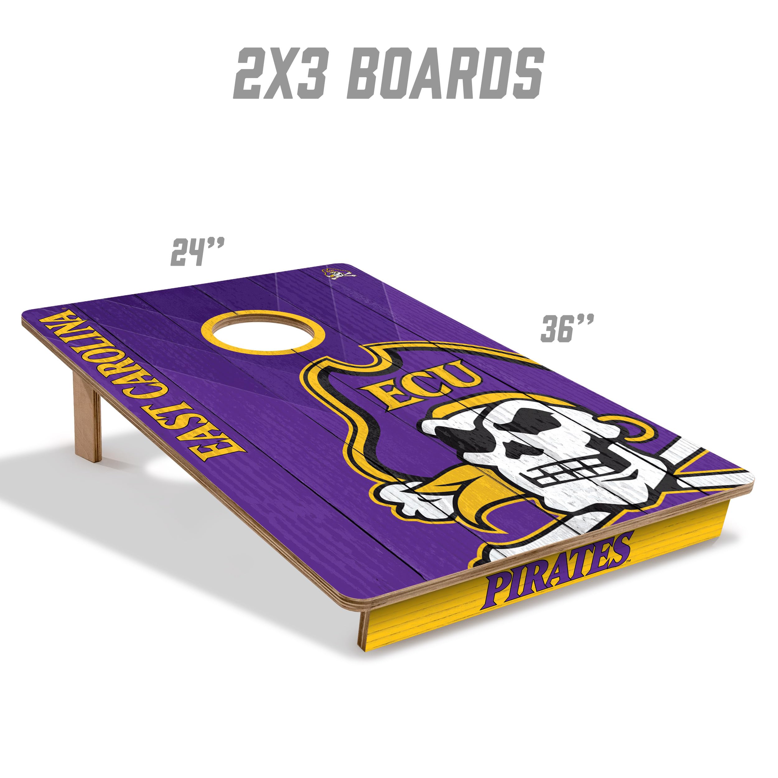 YouTheFan NCAA East Carolina Pirates 2’ x 3’ Wood Cornhole Game with Logo Bags - Sports Collectibles, Sports Memorabilia, Sports Fan Shop, Sports Gifts