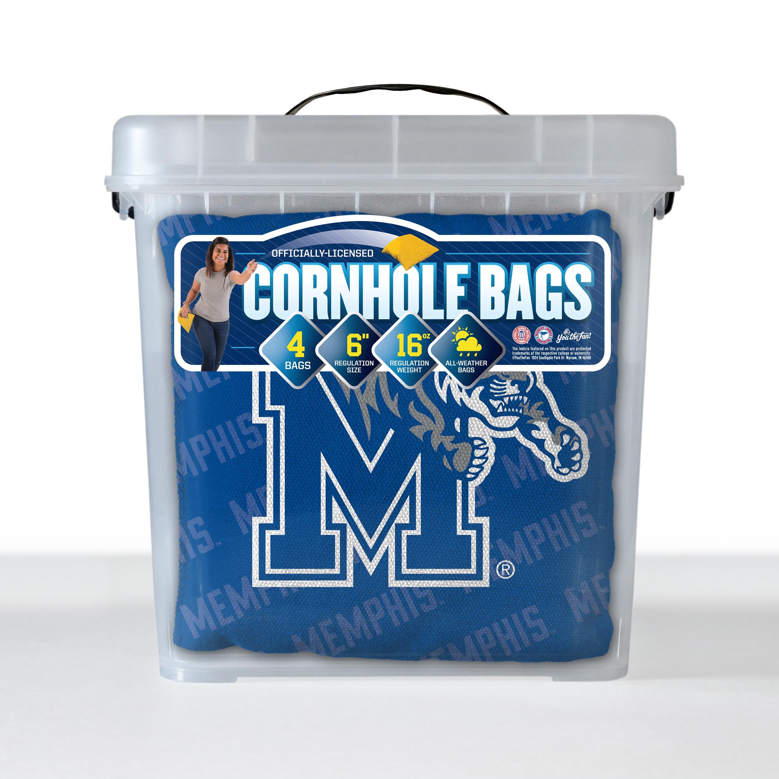 YouTheFan NCAA Memphis Tigers Cornhole Bags - 4PK - Blue - Sports Collectibles, Sports Memorabilia, Sports Fan Shop, Sports Gifts