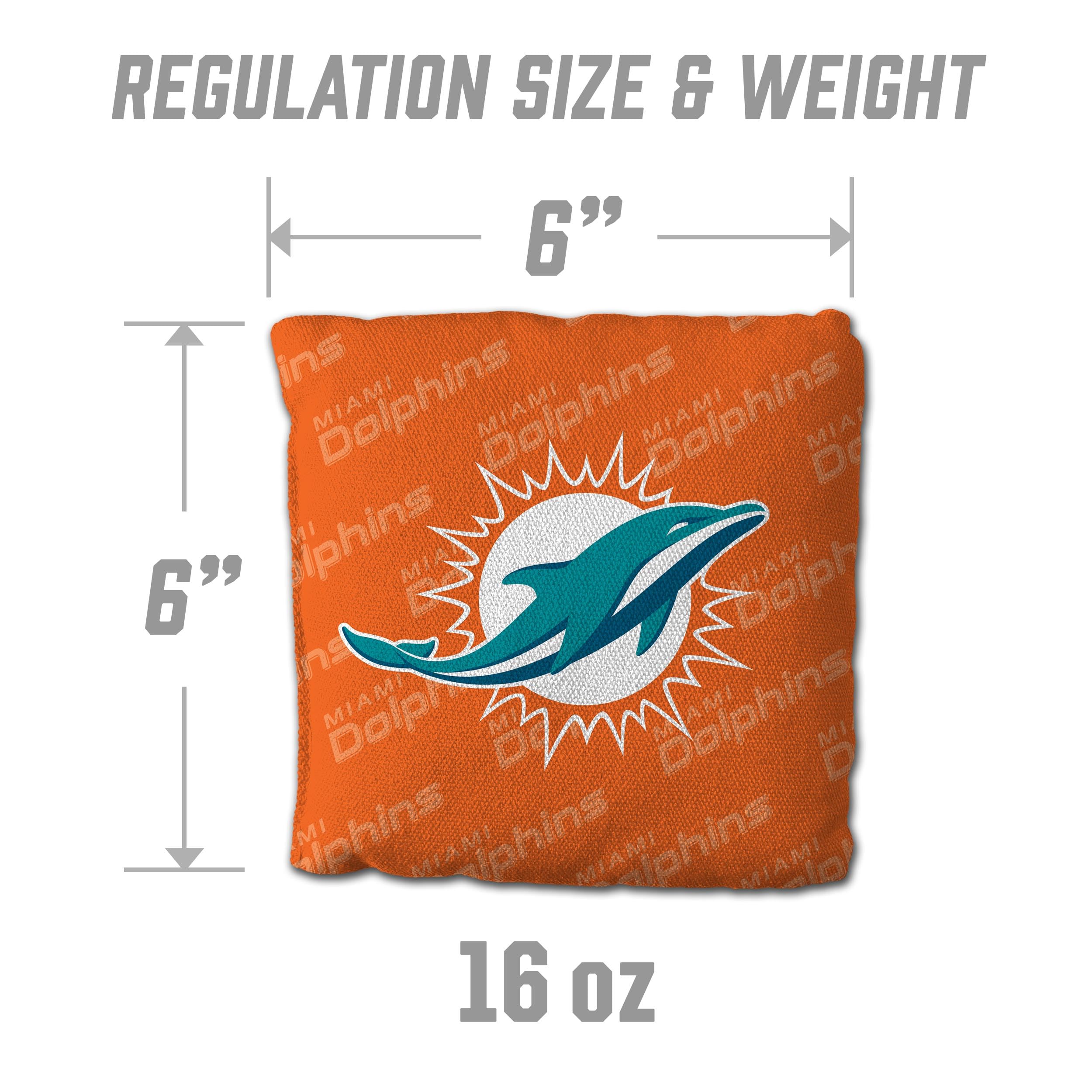 YouTheFan NFL Miami Dolphins Cornhole Bags - 4PK - Orange - Sports Collectibles, Sports Memorabilia, Sports Fan Shop, Sports Gifts