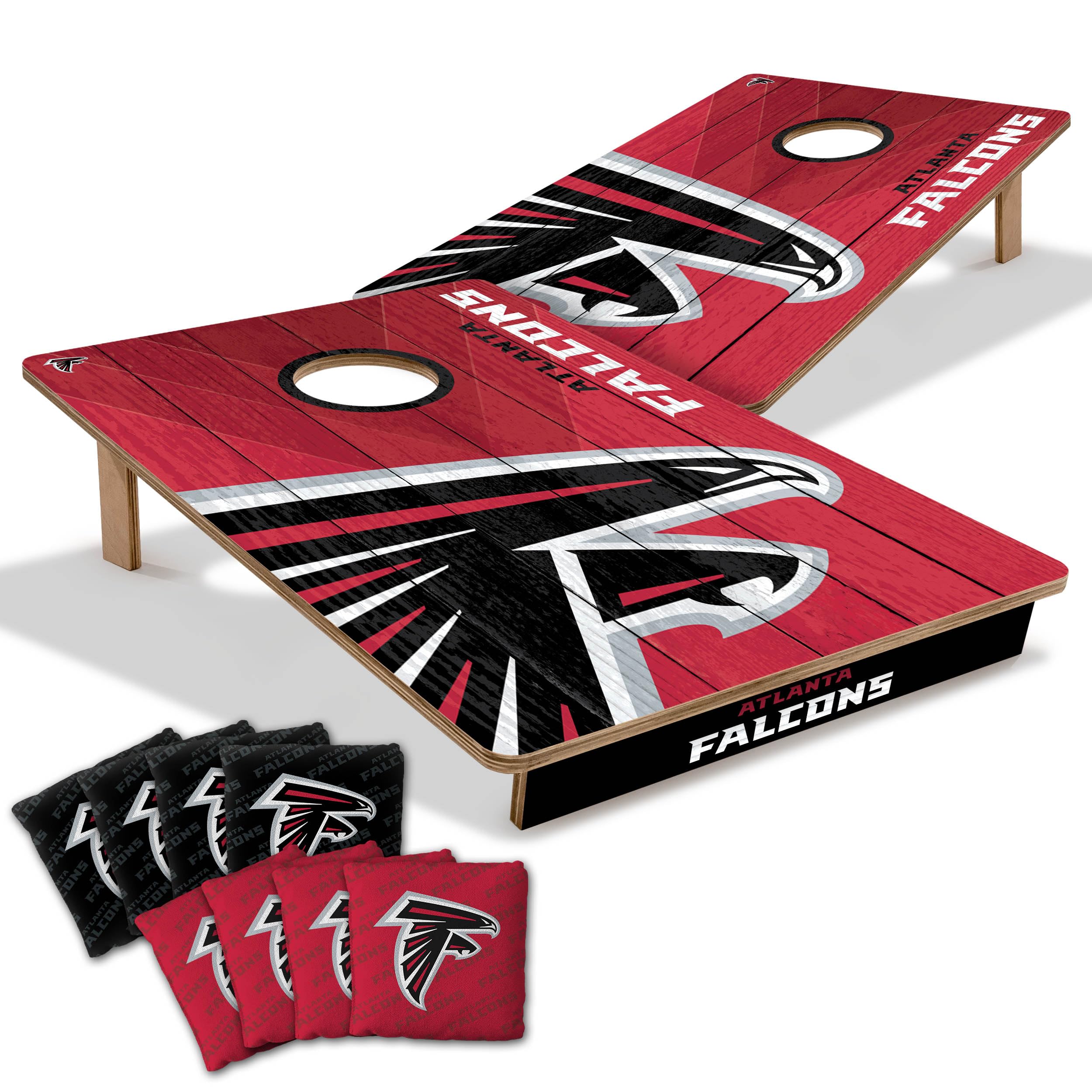YouTheFan NFL Atlanta Falcons 2’ x 3’ Wood Cornhole Game with Logo Bags - Sports Collectibles, Sports Memorabilia, Sports Fan Shop, Sports Gifts
