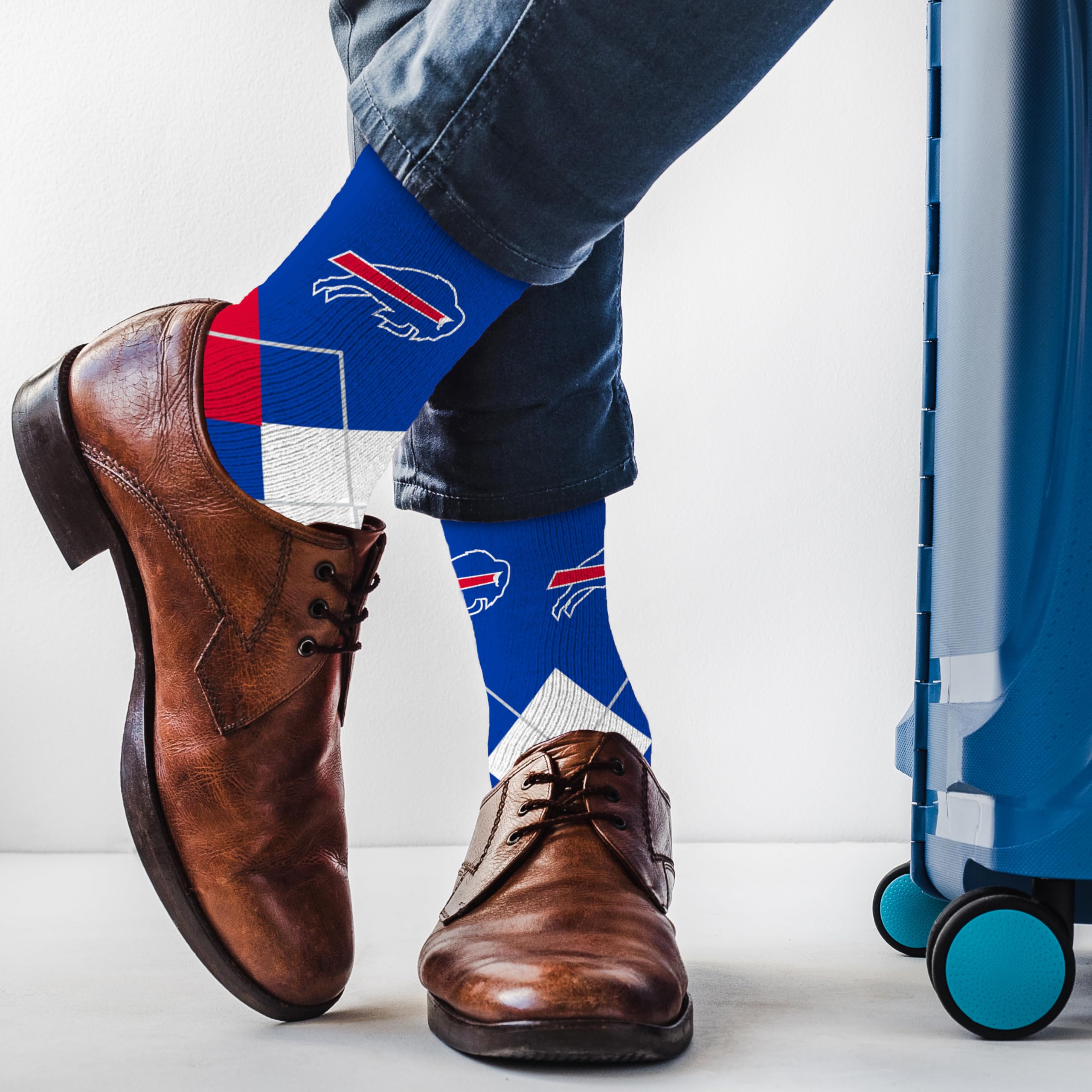 For Bare Feet NFL BUFFALO BILLS Argyle Remix Premium Dress Sock Team Color OSFM - Sports Gifts, Sports Memorabilia, Sports Collectibles, Fan Shop