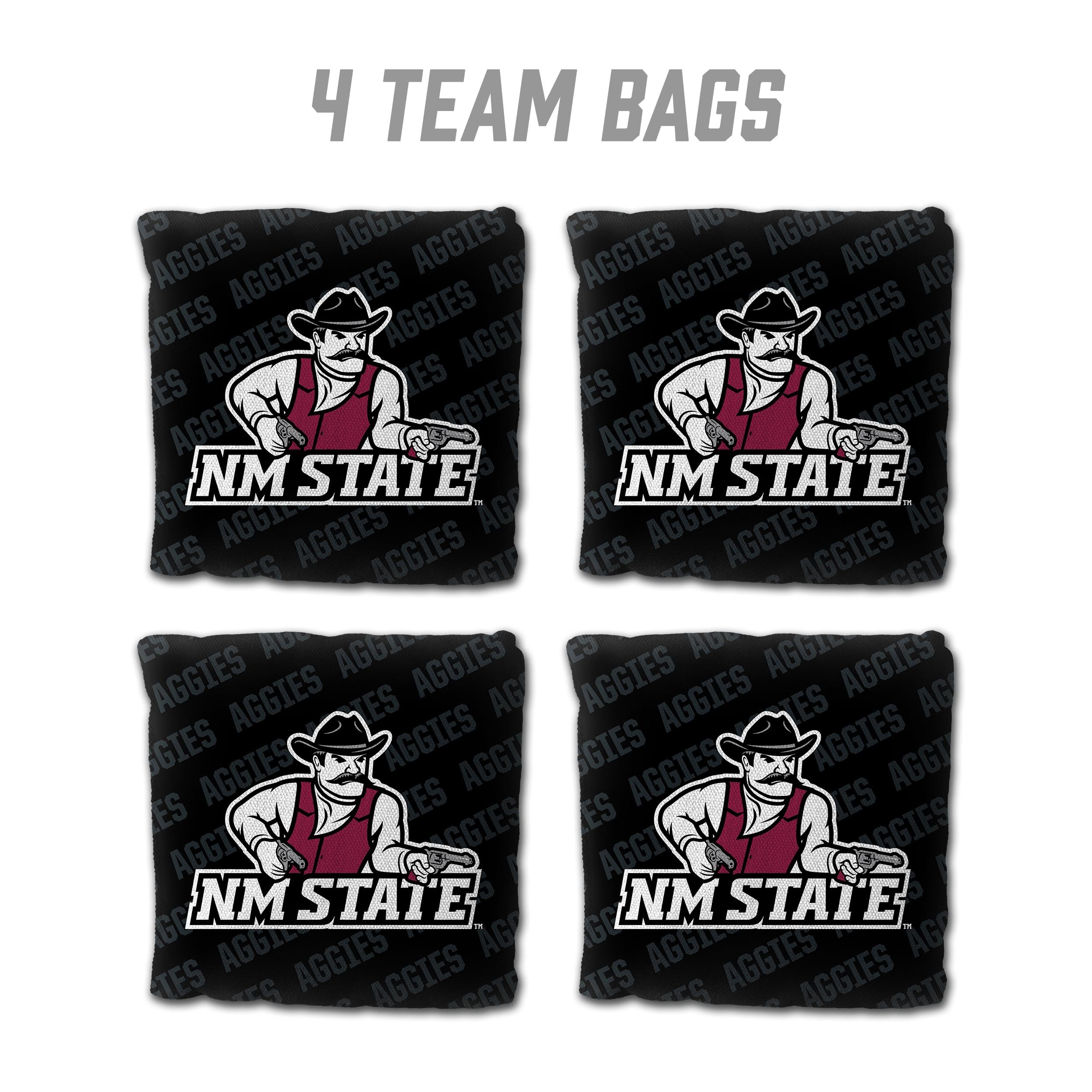 YouTheFan NCAA New Mexico State - Cornhole Bags - 4PK - Black - Sports Collectibles, Sports Memorabilia, Sports Fan Shop, Sports Gifts