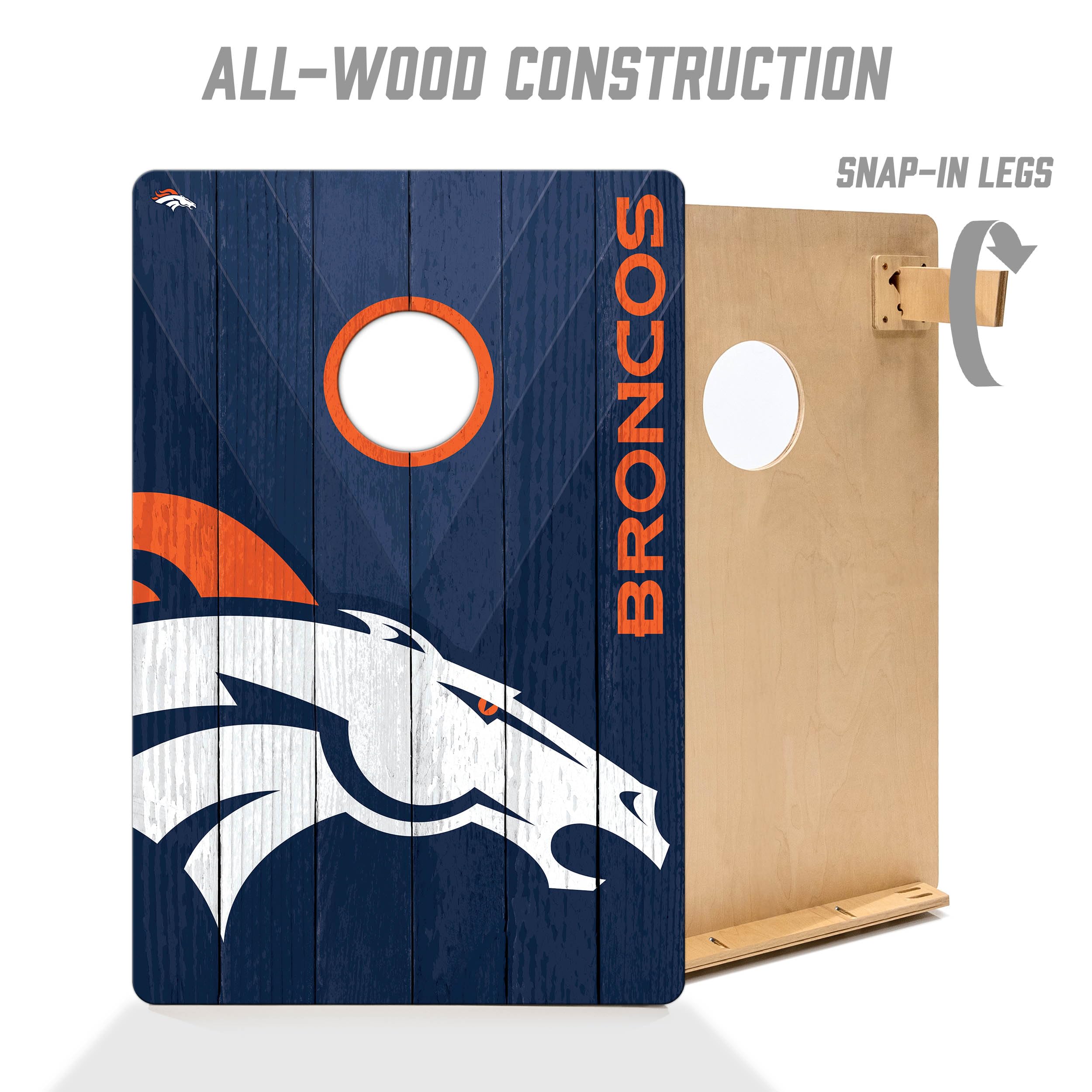 YouTheFan NFL Denver Broncos 2’ x 3’ Wood Cornhole Game with Logo Bags - Sports Collectibles, Sports Memorabilia, Sports Fan Shop, Sports Gifts