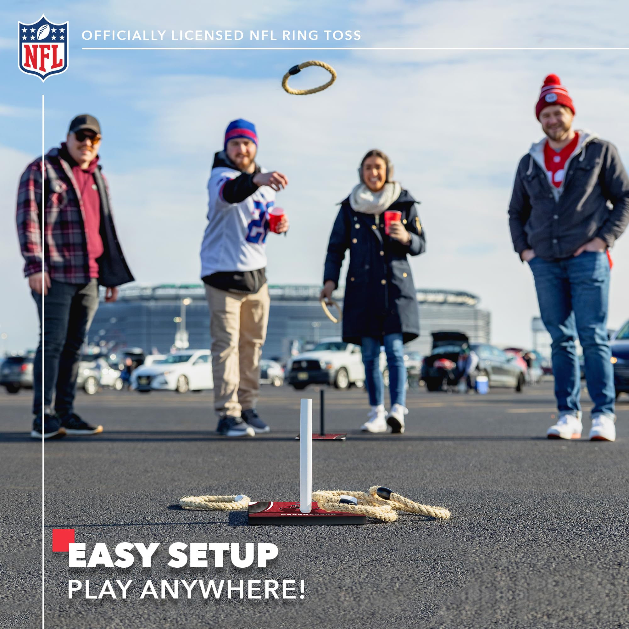 Wild Sports NFL Quoits Set with Direct Print HD Team Graphics – Tailgate Ring Toss Game – Great Gift for Any Football Fan! Ring Toss Family Outdoor Games for The Beach, BBQ, or Tailgate Party - Sports Collectibles, Sports Memorabilia, Sports Fan Shop, Sports Gifts