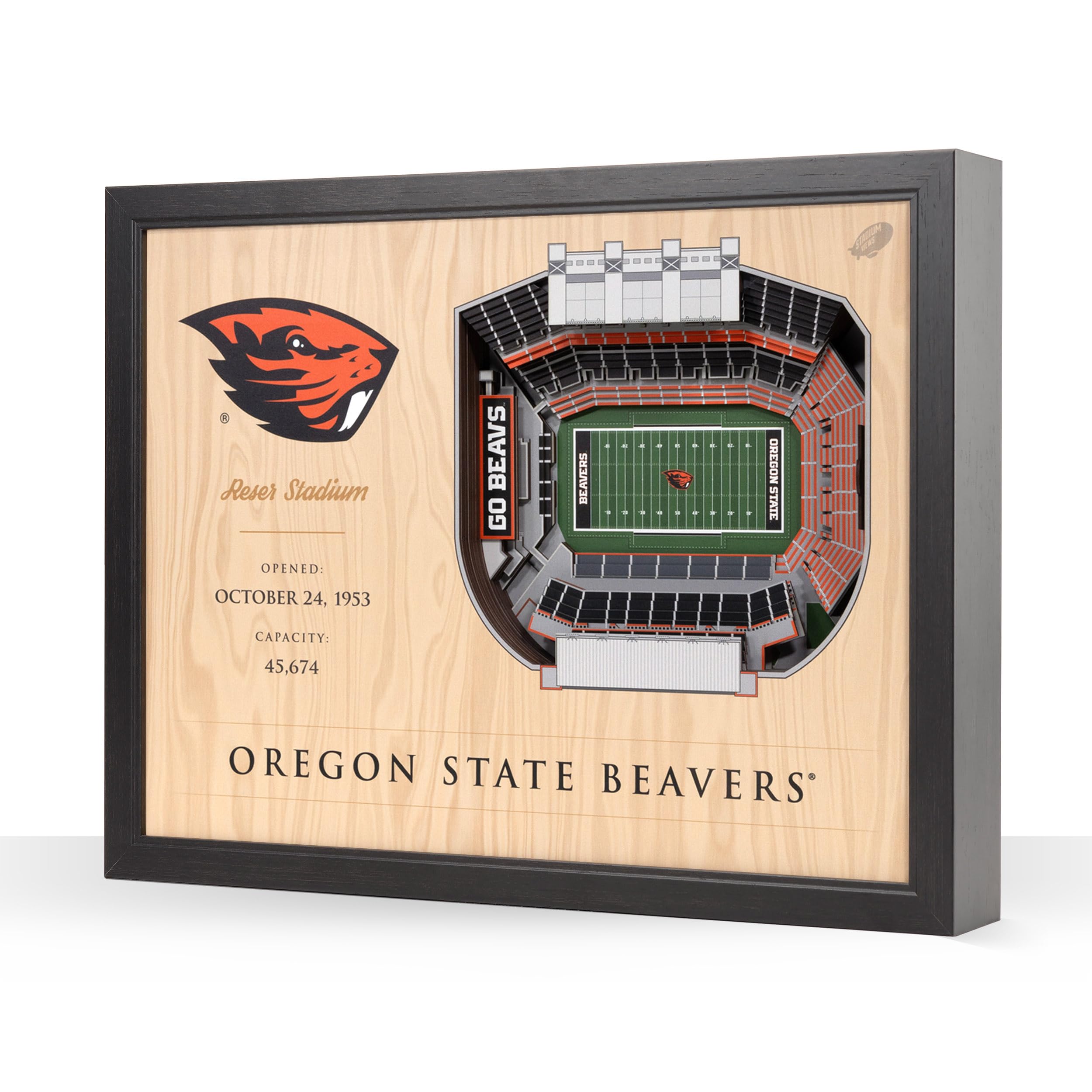 YouTheFan NCAA Oregon State Beavers 25-Layer StadiumViews 3D Wall Art - Reser Stadium - Sports Collectibles, Sports Memorabilia, Sports Fan Shop, Sports Gifts