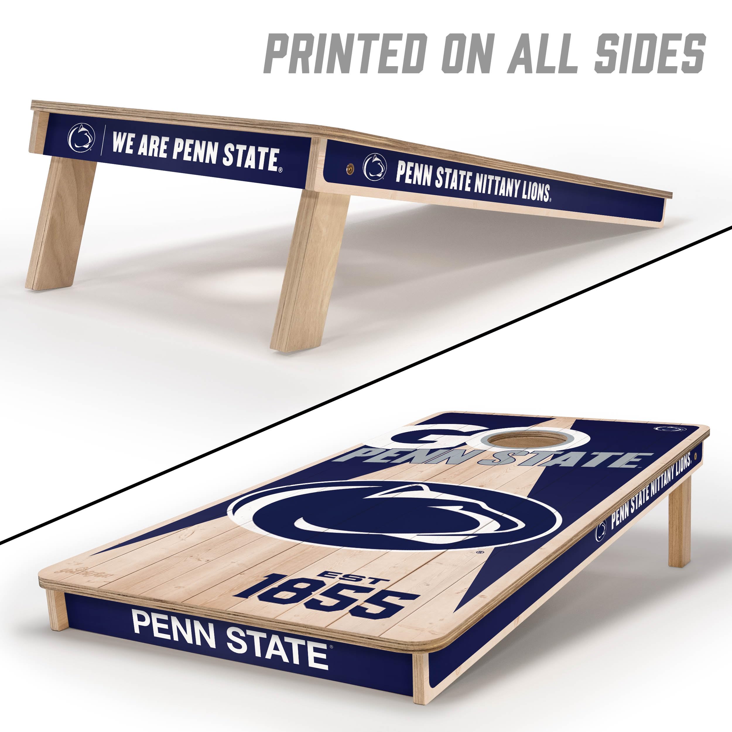 YouTheFan NCAA Penn State Nittany Lions 2’ x 4’ Professional Wood Cornhole Game with Logo Bags - Sports Collectibles, Sports Memorabilia, Sports Fan Shop, Sports Gifts