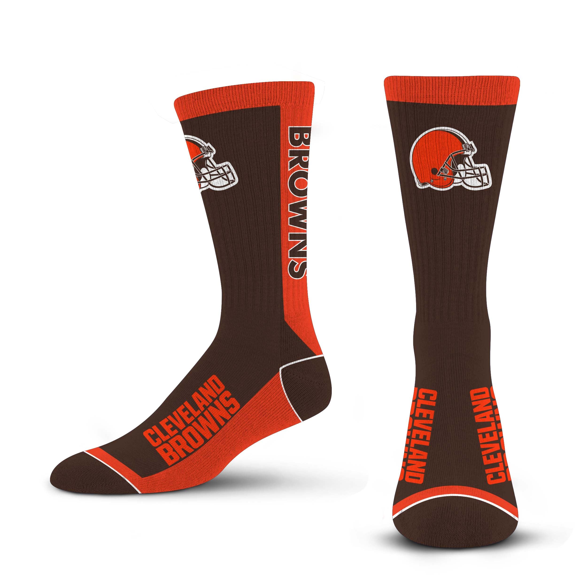 For Bare Feet NFL CLEVELAND BROWNS MVP Crew Sock Team Color Large - Sports Gifts, Sports Memorabilia, Sports Collectibles, Fan Shop