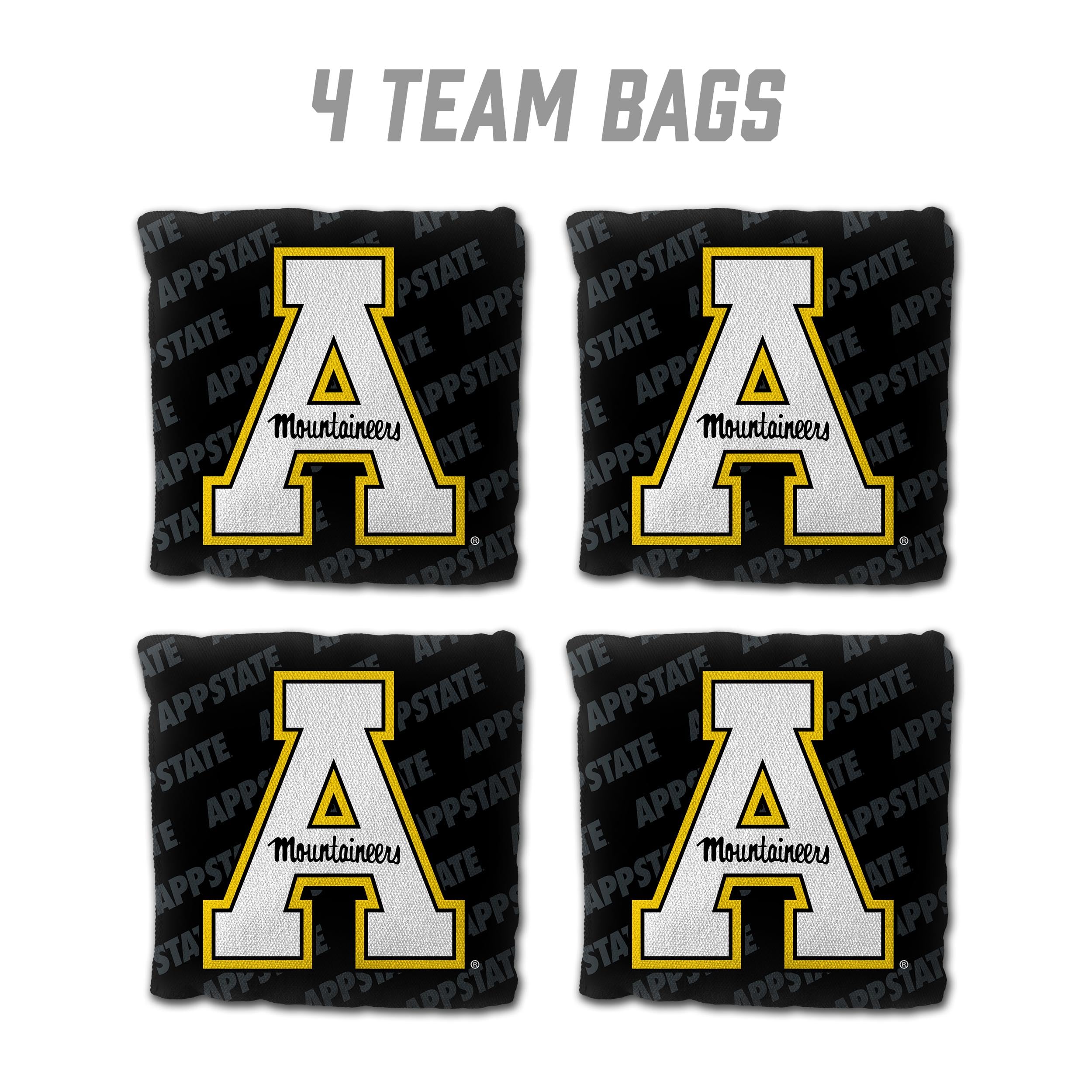 YouTheFan NCAA Appalachian State Mountaineers Cornhole Bags - 4PK - Black - Sports Collectibles, Sports Memorabilia, Sports Fan Shop, Sports Gifts