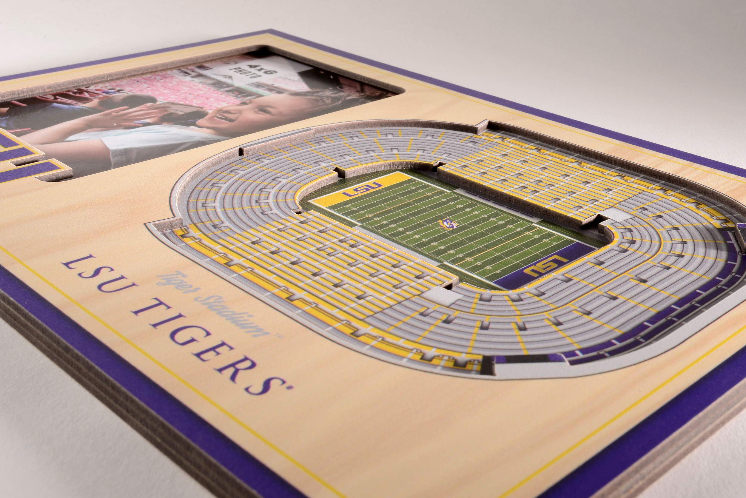 YouTheFan NCAA LSU Tigers 3D StadiumView Picture Frame - Tiger Stadium, 12" x 8" - Sports Collectibles, Sports Memorabilia, Sports Fan Shop, Sports Gifts