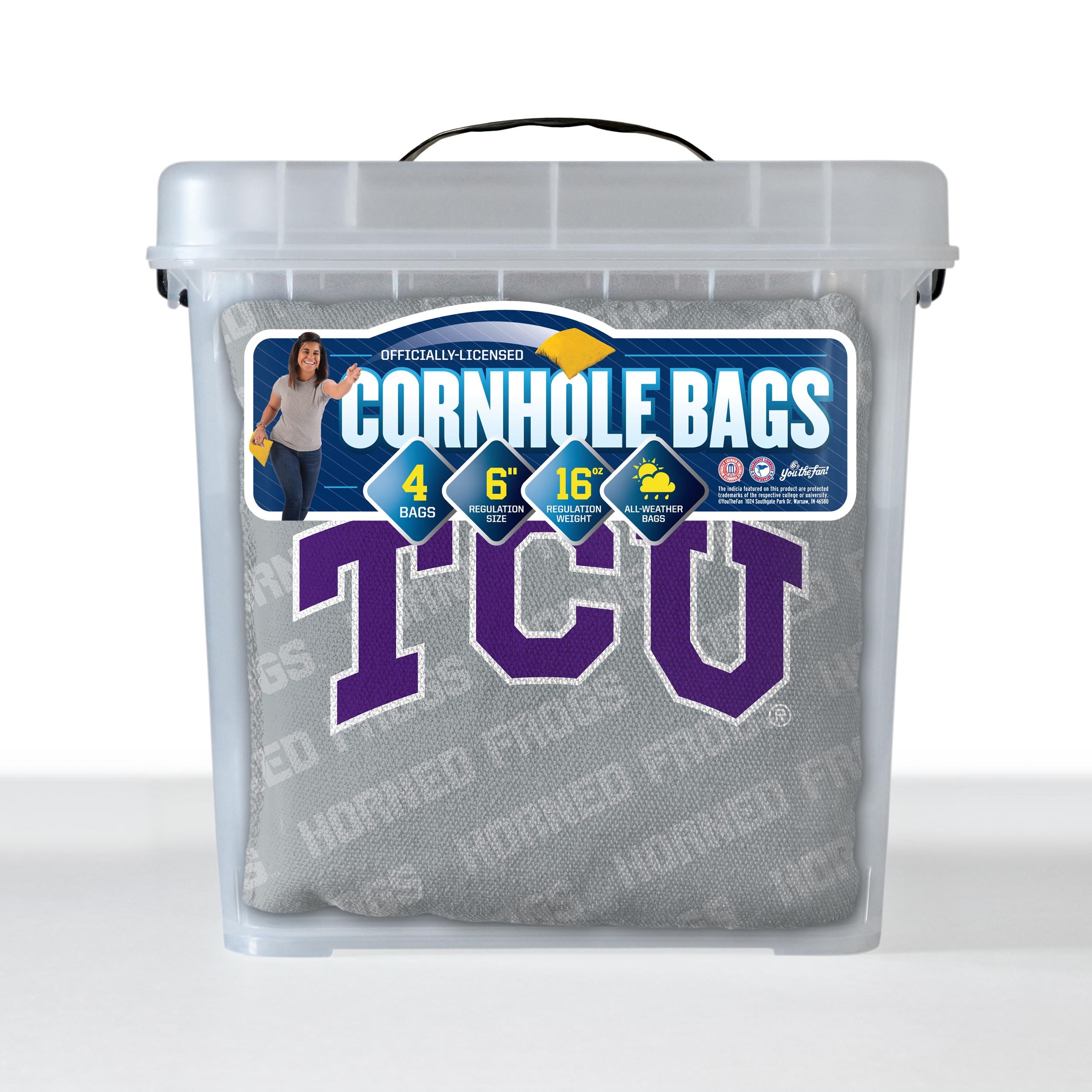 YouTheFan NCAA TCU Horned Frogs Cornhole Bags - 4PK - Grey - Sports Collectibles, Sports Memorabilia, Sports Fan Shop, Sports Gifts