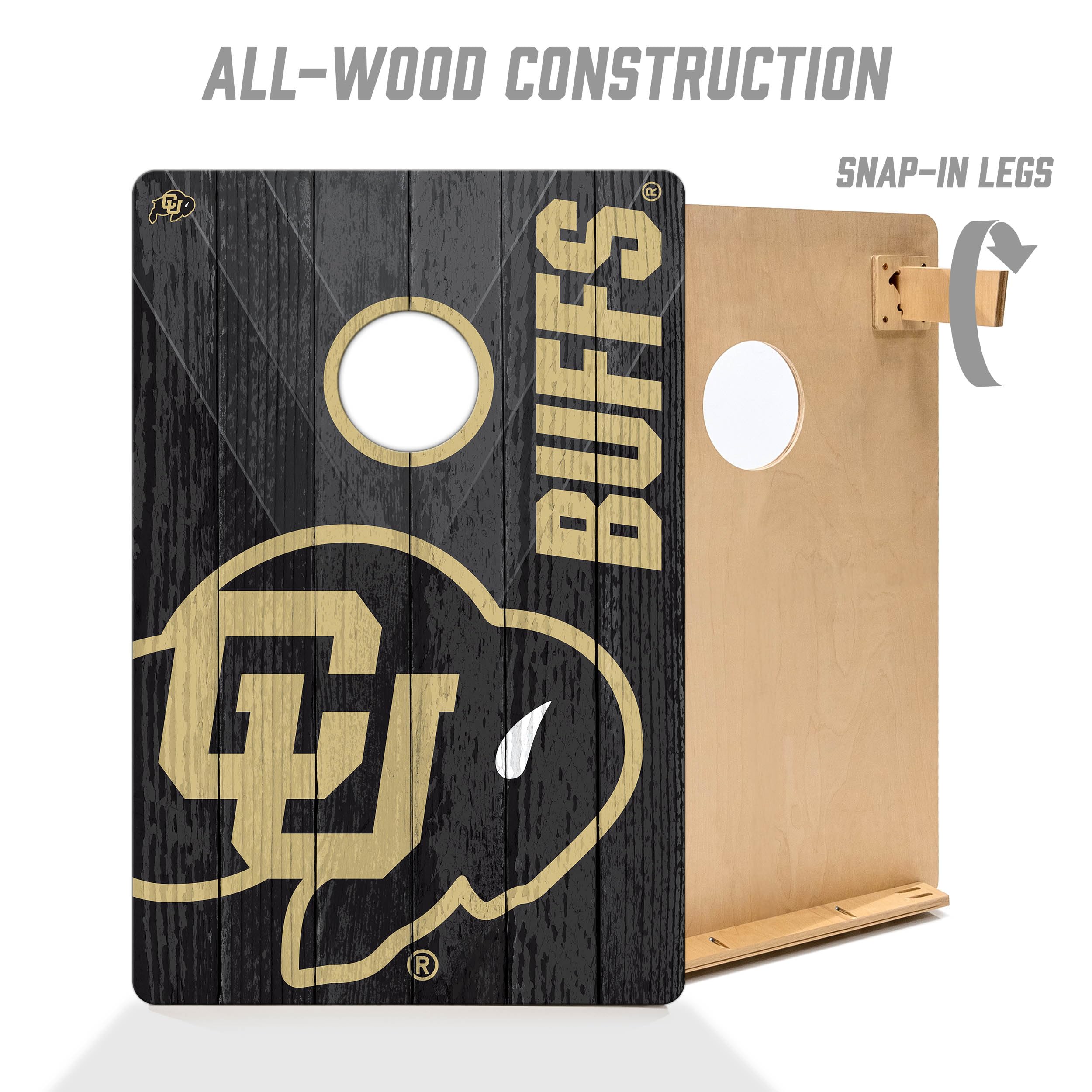 YouTheFan NCAA Colorado Buffaloes 2’ x 3’ Wood Cornhole Game with Logo Bags - Sports Collectibles, Sports Memorabilia, Sports Fan Shop, Sports Gifts