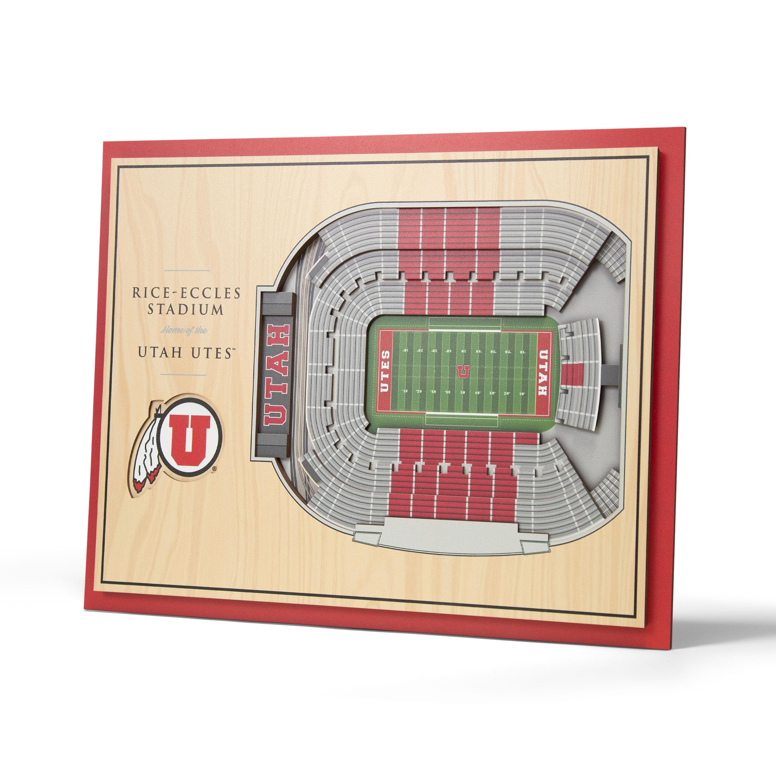 YouTheFan NCAA Utah Utes 5-Layer StadiumView 3D Wall Art - Rice-Eccles Stadium - Sports Collectibles, Sports Memorabilia, Sports Fan Shop, Sports Gifts