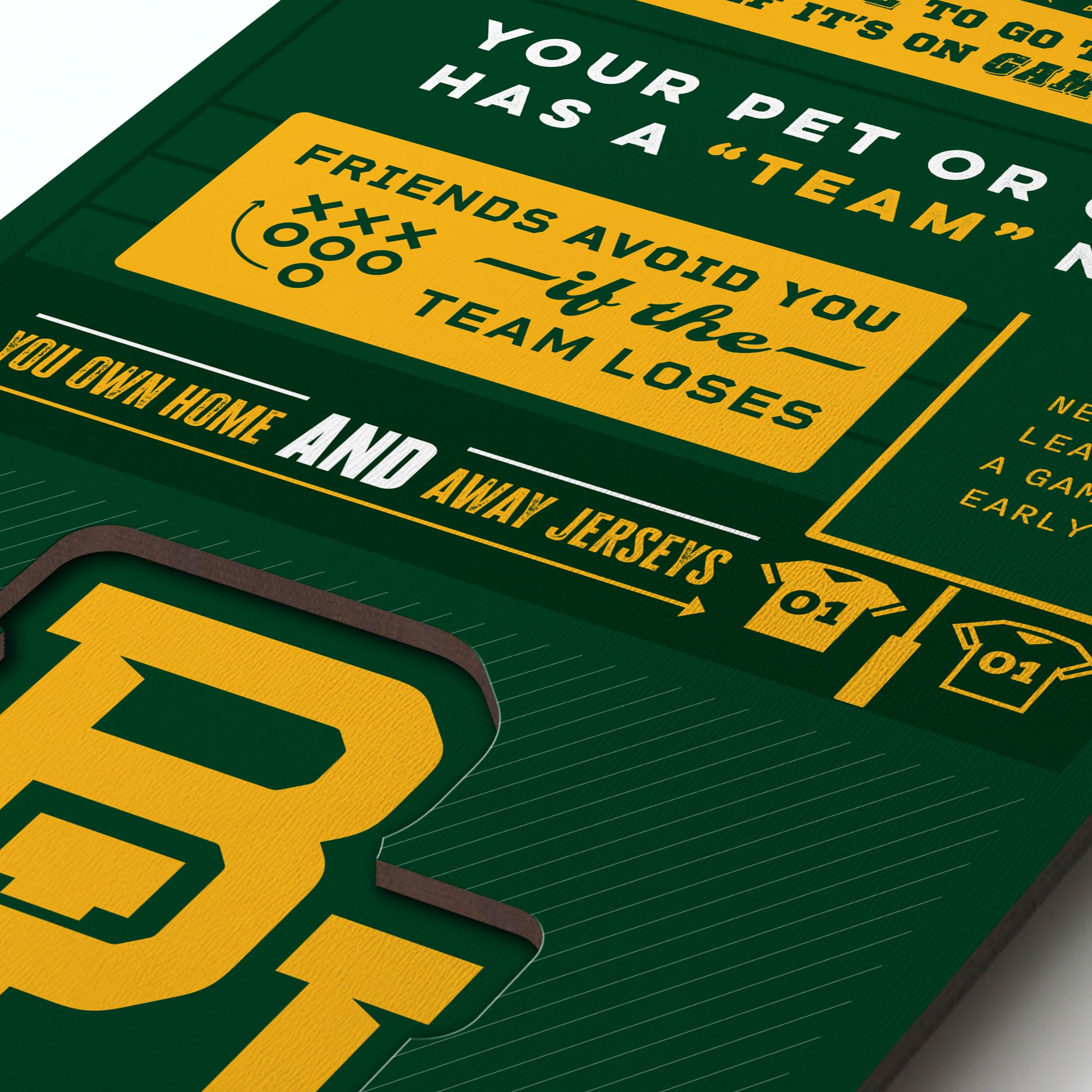 YouTheFan Officially-licensed NCAA Baylor Bears 6x19 Top 10 Signs Banner - humorous descriptions - fun sports fan phrases, original design, indoor team wall decor fan gift - Sports Collectibles, Sports Memorabilia, Sports Fan Shop, Sports Gifts