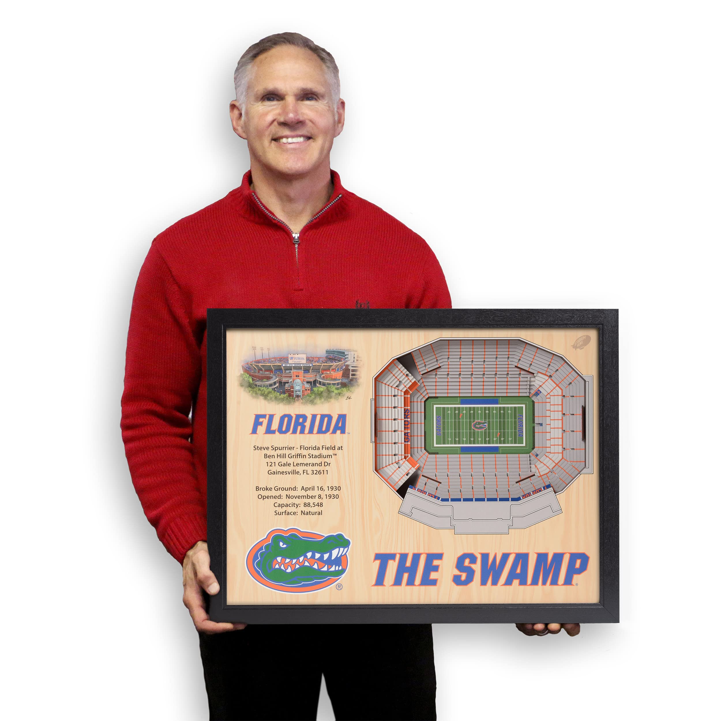 YouTheFan NCAA Florida Gators 25-Layer StadiumView 3D Wall Art , 25.5 x 3.5 x 19.5 Inches, Brown - Sports Collectibles, Sports Memorabilia, Sports Fan Shop, Sports Gifts