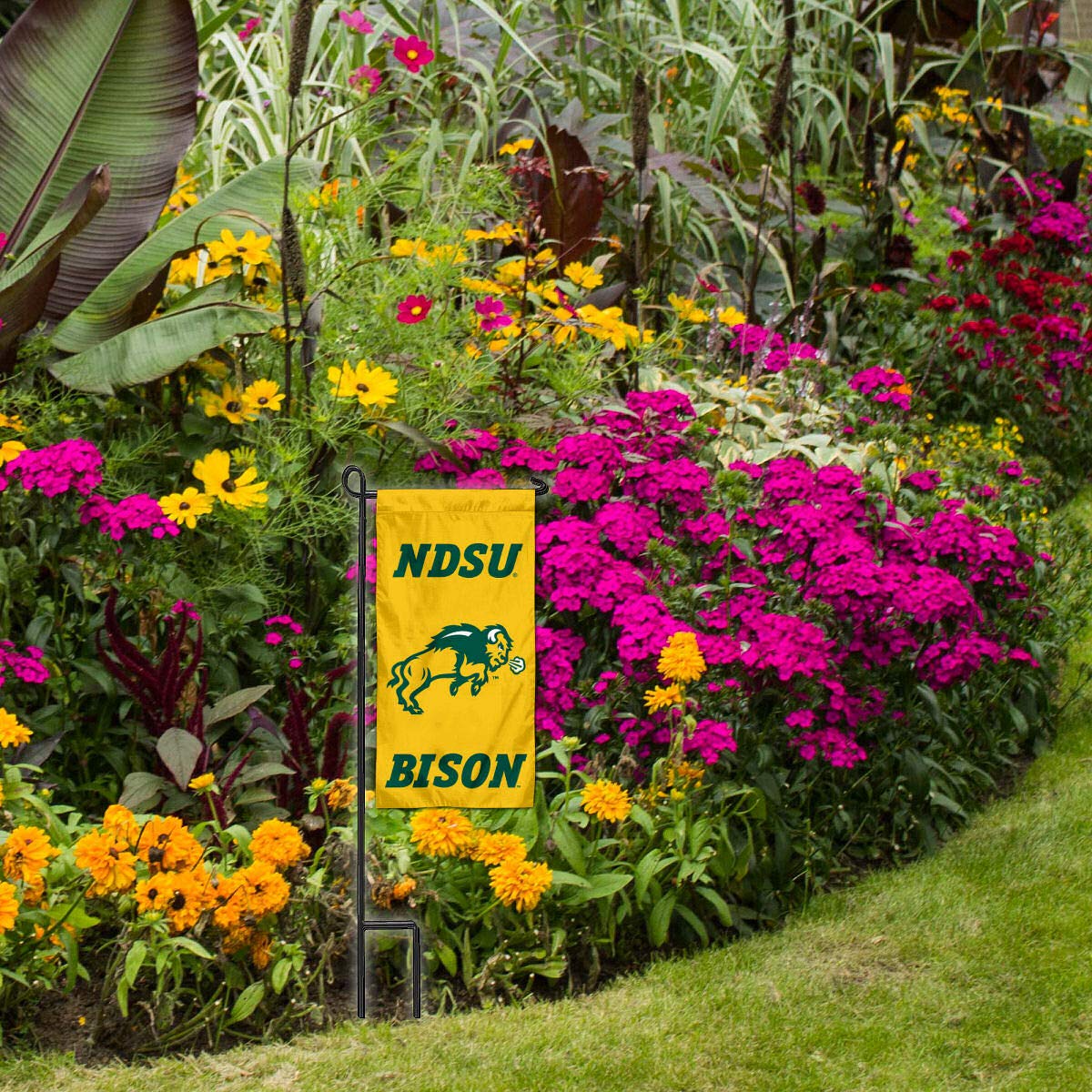 College Flags & Banners Co. North Dakota State Bison Mini Garden and Flower Pot Flag Topper - Sports Collectibles, Sports Memorabilia, Sports Fan Shop, Sports Gifts