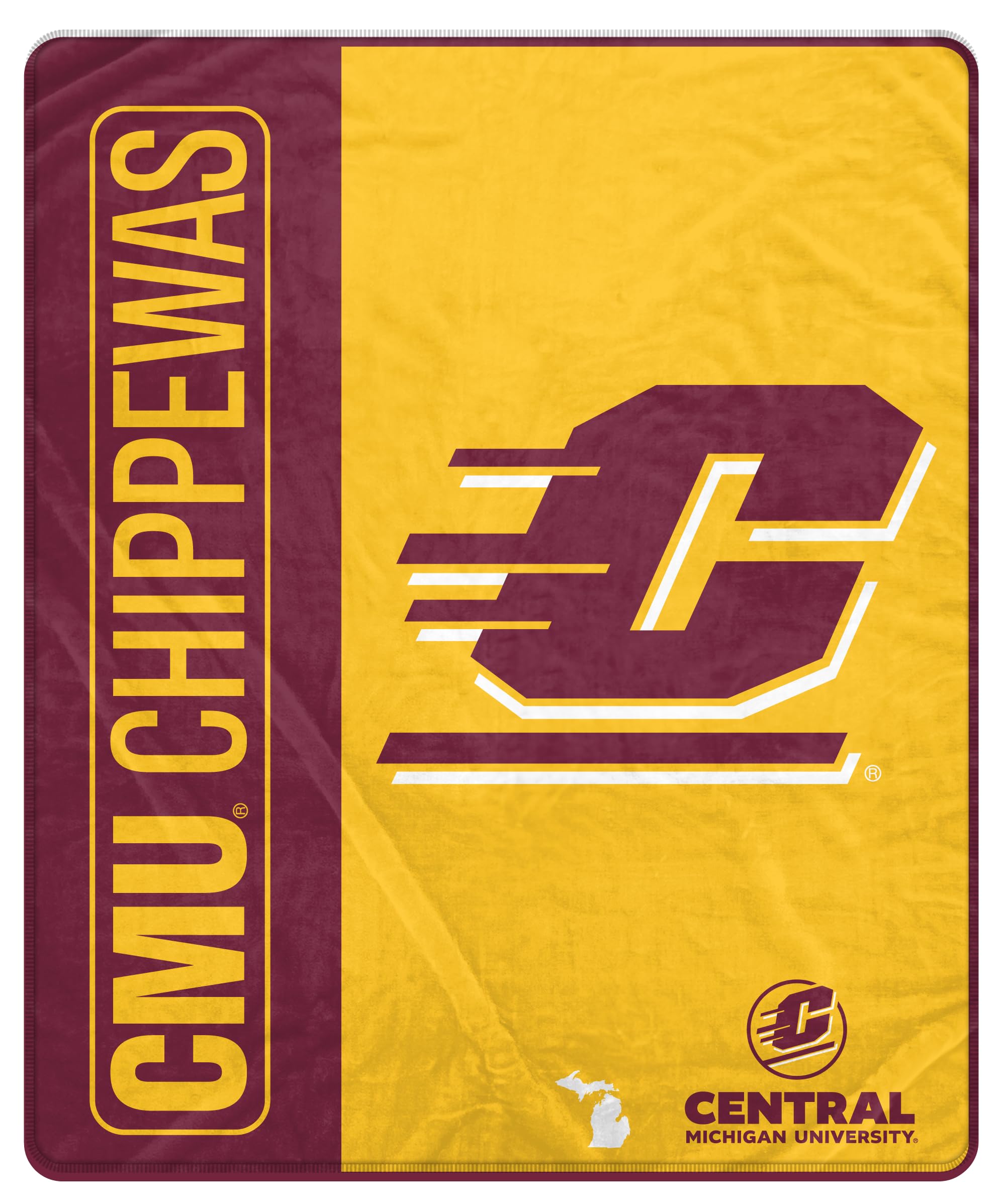 Proformance Home NCAA Central Michigan Chippewas Endzone Ultra Soft Tailgate Throw - Sports Gifts, Sports Memorabilia, Sports Collectibles, Fan Shop