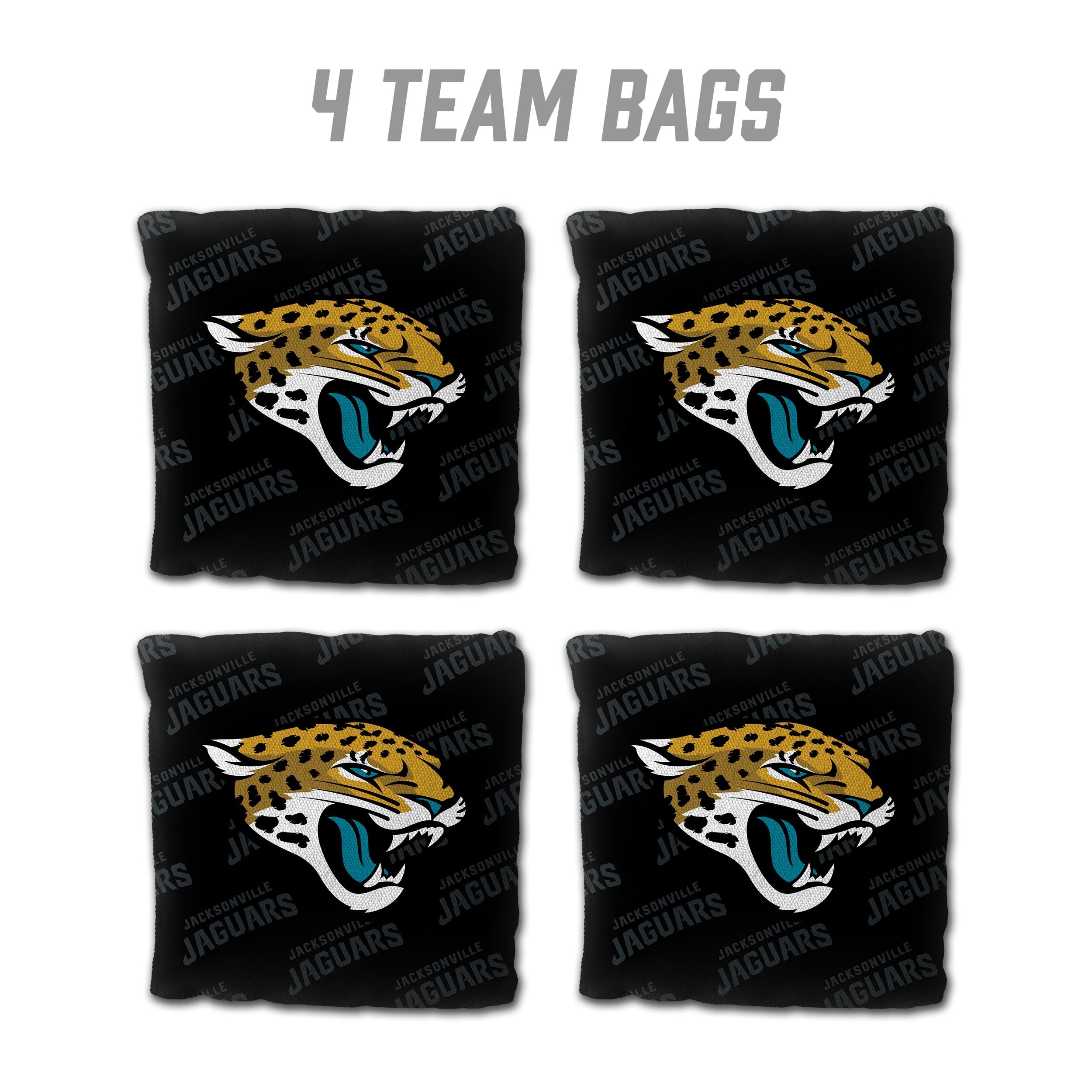 YouTheFan NFL Jacksonville Jaguars Cornhole Bags - 4PK - Black - Sports Collectibles, Sports Memorabilia, Sports Fan Shop, Sports Gifts