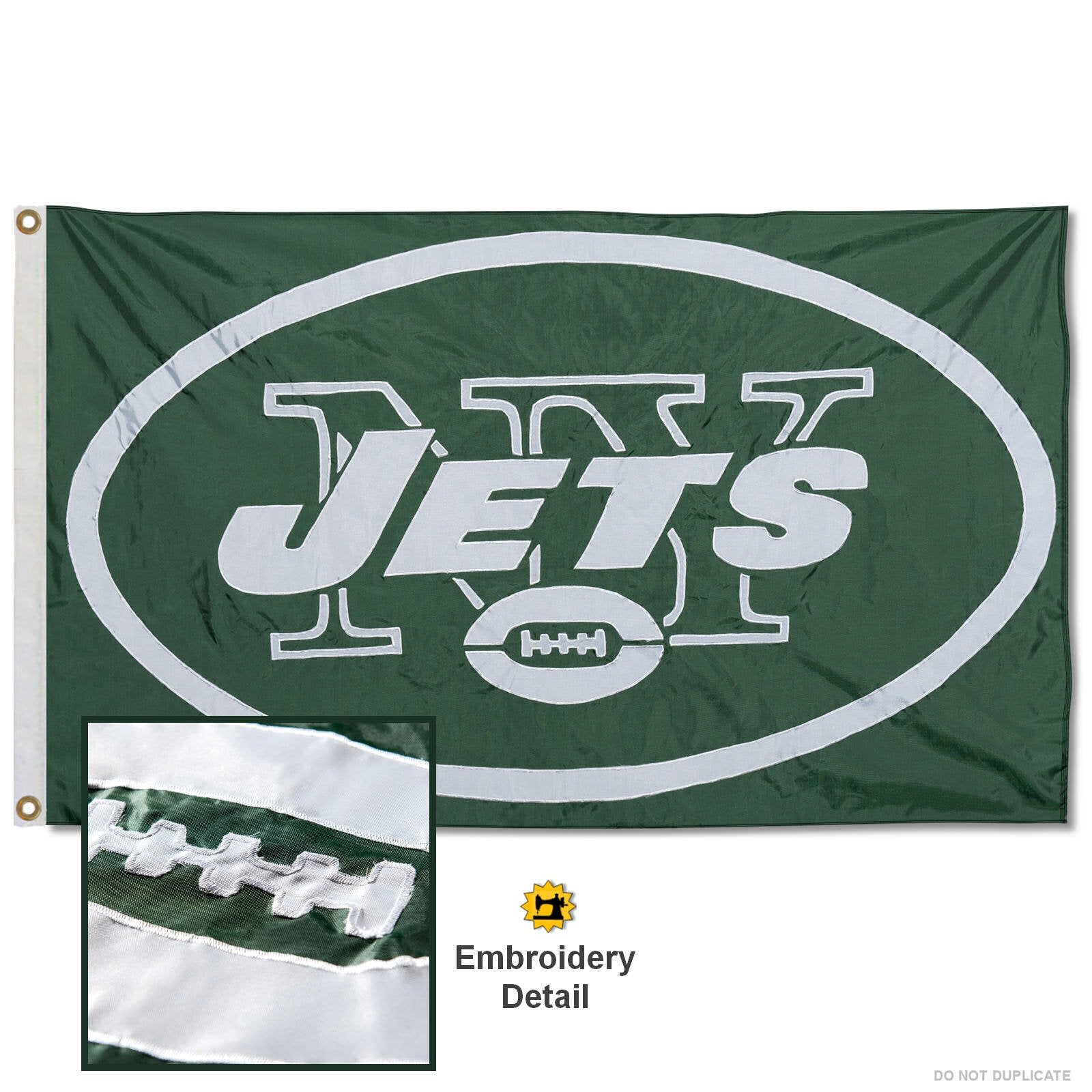 WinCraft New York Jets Embroidered Nylon Flag - Sports Collectibles, Sports Memorabilia, Sports Fan Shop, Sports Gifts
