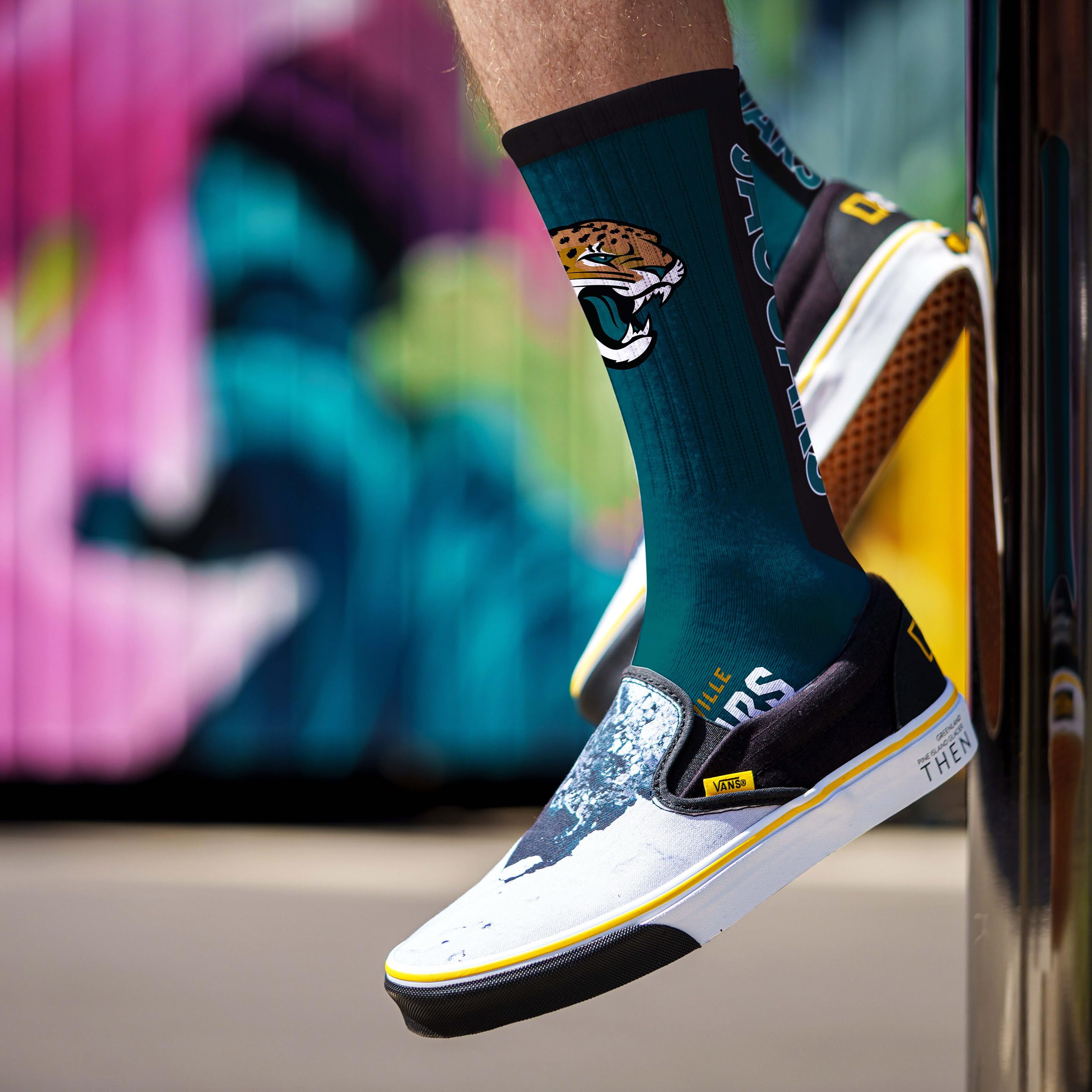 For Bare Feet NFL JACKSONVILLE JAGUARS MVP Crew Sock Team Color Large - Sports Gifts, Sports Memorabilia, Sports Collectibles, Fan Shop