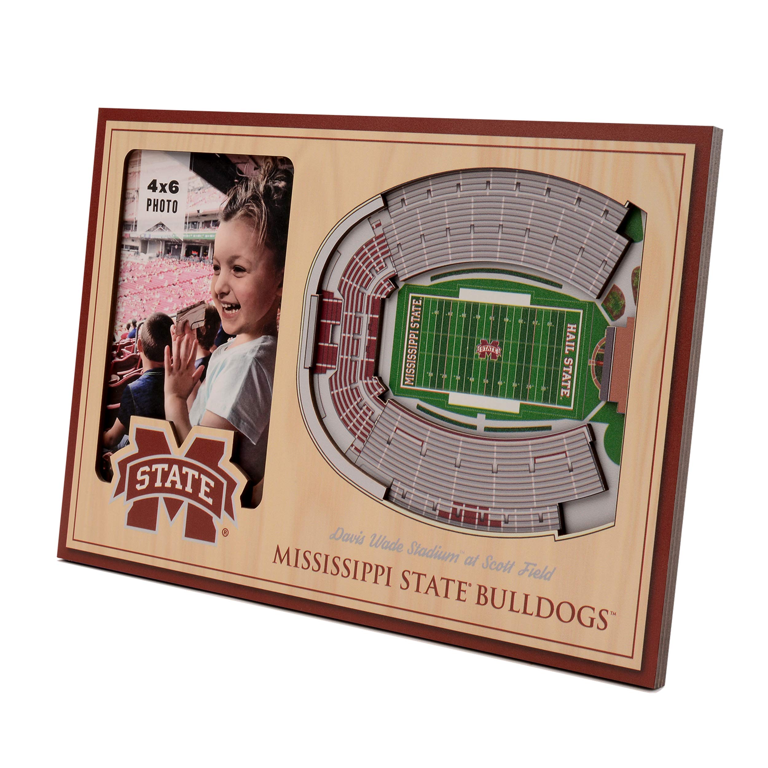 YouTheFan NCAA Mississippi State Bulldogs 3D StadiumView Picture Frame - Davis Wade Stadium at Scott Field - Sports Collectibles, Sports Memorabilia, Sports Fan Shop, Sports Gifts