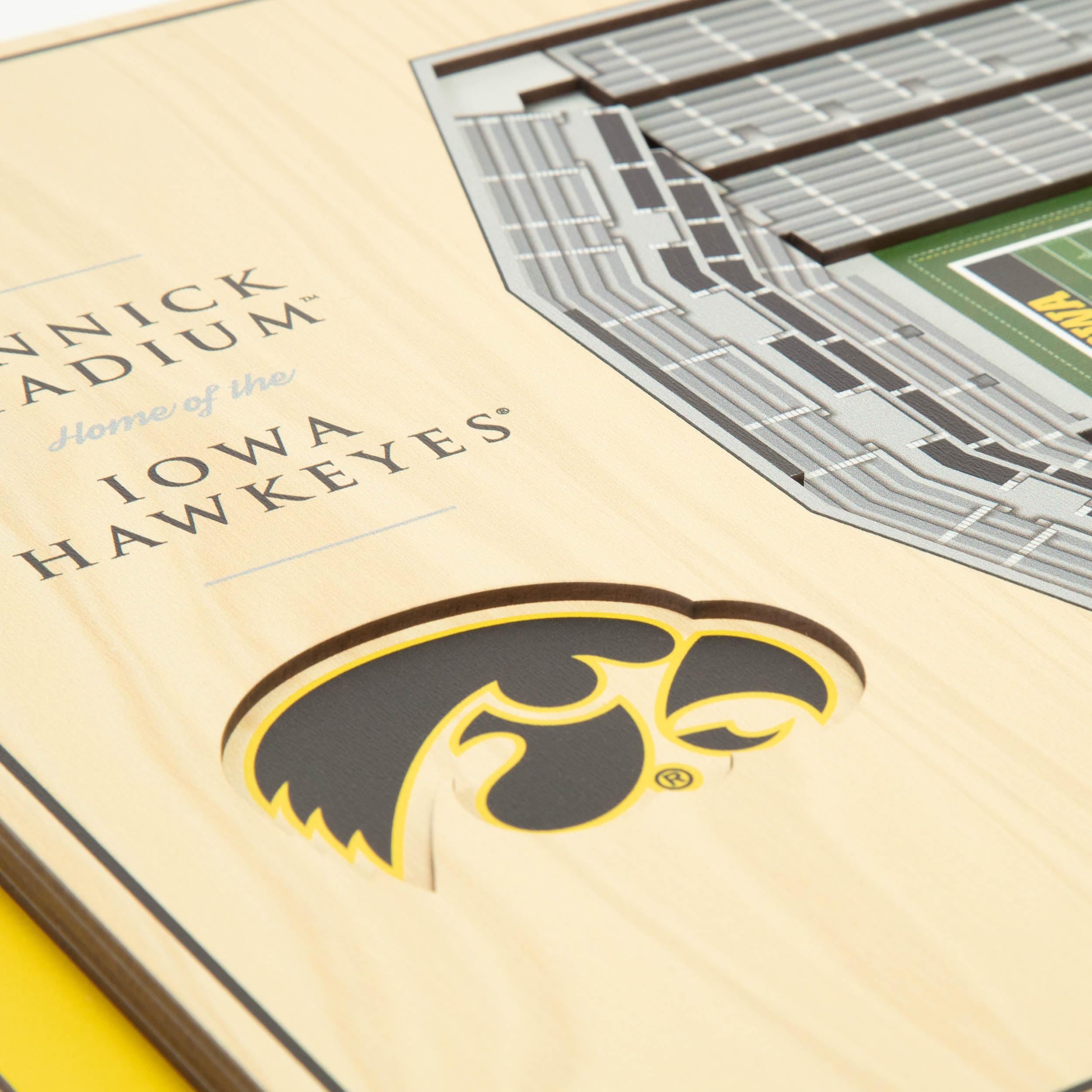 YouTheFan NCAA Iowa Hawkeyes 5-Layer StadiumView 3D Wall Art - Kinnick Stadium - Sports Collectibles, Sports Memorabilia, Sports Fan Shop, Sports Gifts