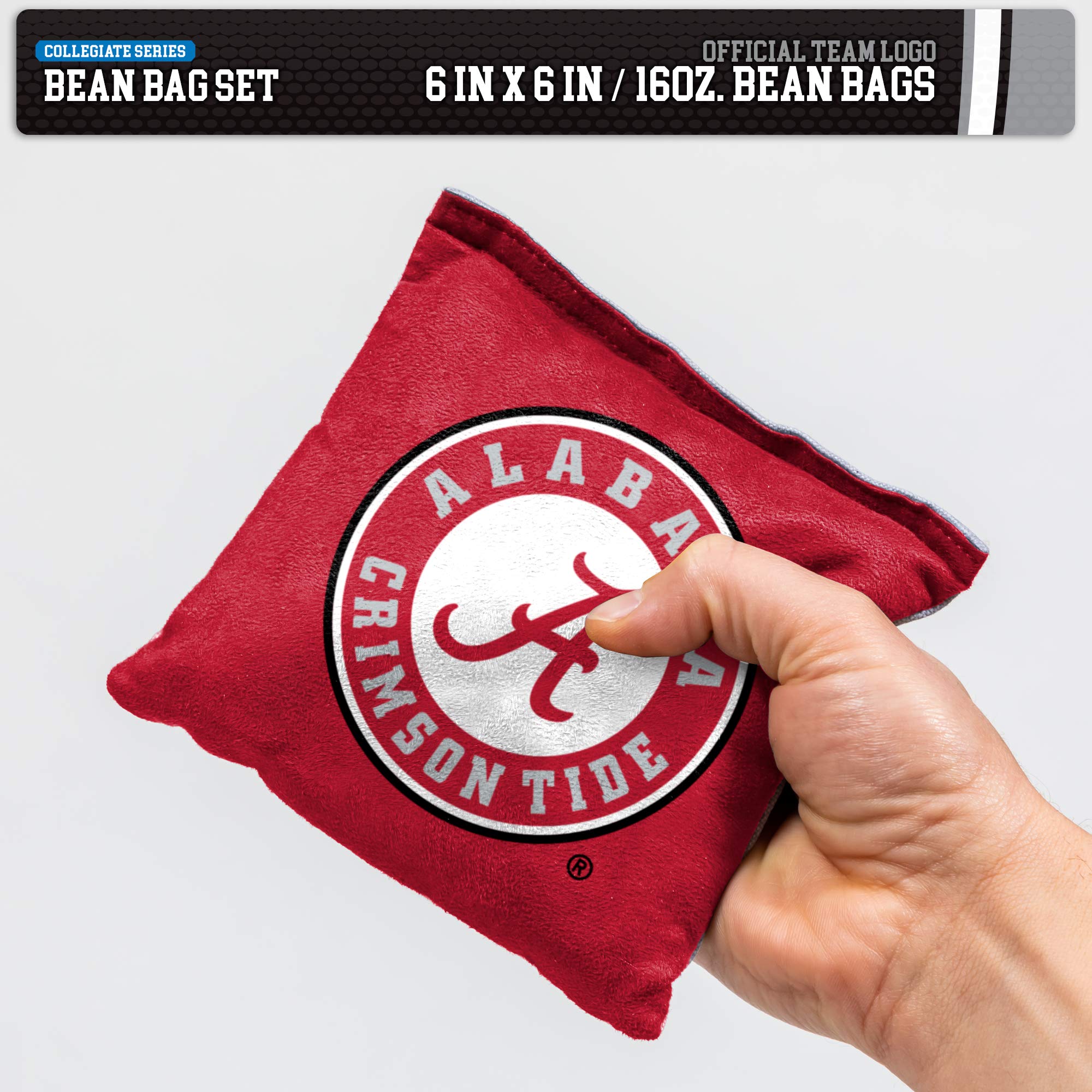 Wild Sports NCAA Alabama Crimson Tide 8pk Dual Sided Bean Bags, Team Color - Sports Gifts, Sports Memorabilia, Sports Collectibles, Fan Shop