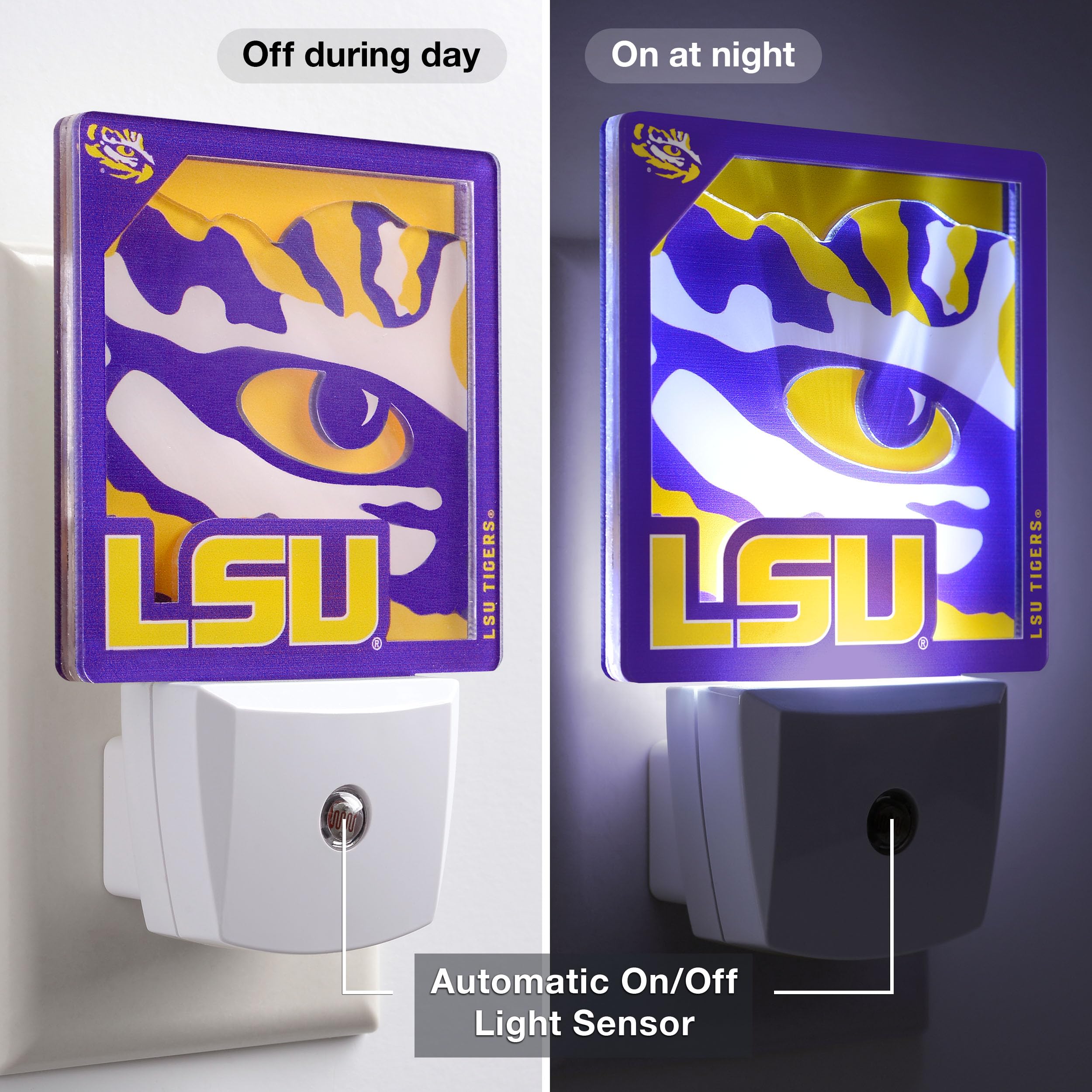 YouTheFan NCAA LSU Tigers Logo Series Nite Light - Sports Collectibles, Sports Memorabilia, Sports Fan Shop, Sports Gifts