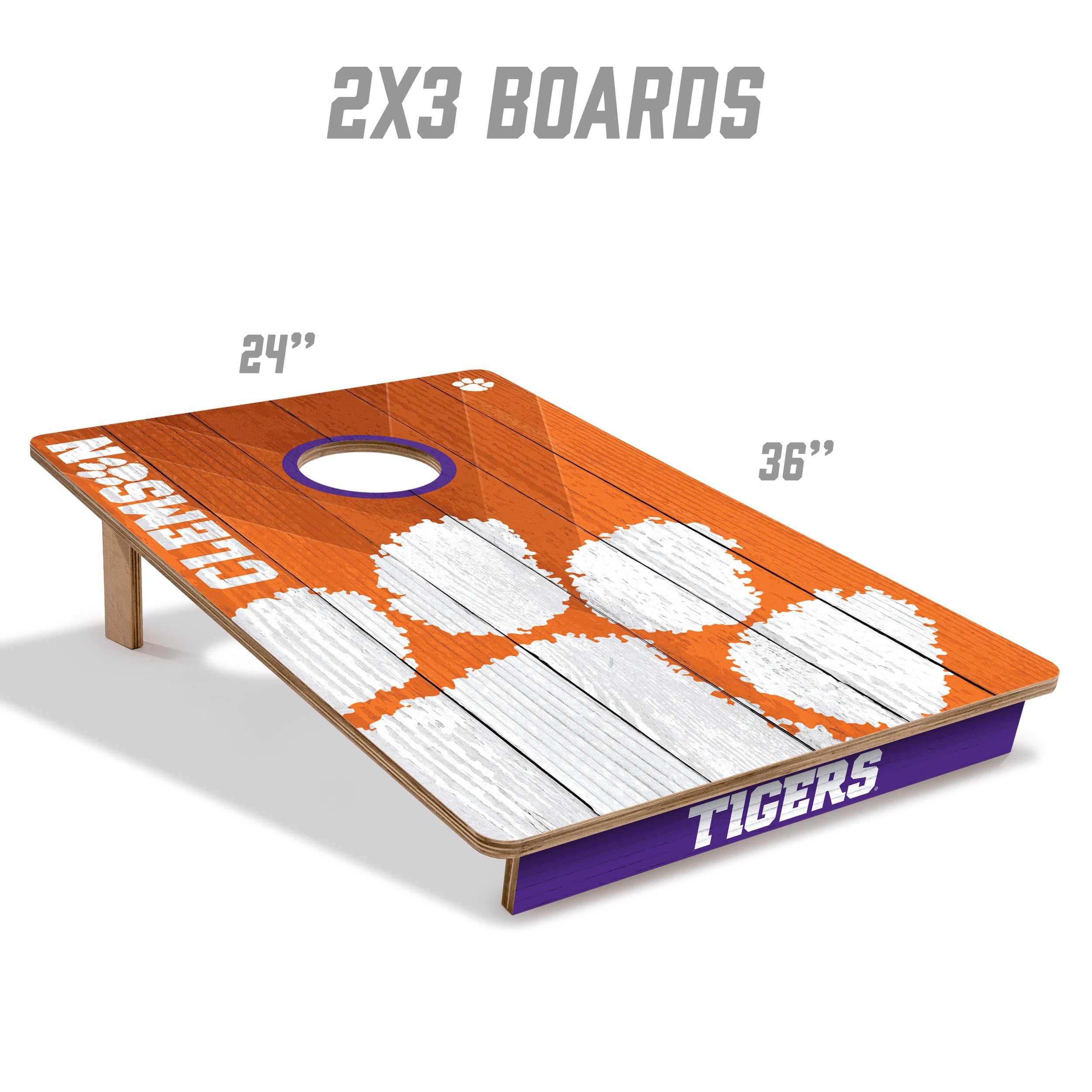 YouTheFan NCAA Clemson Tigers 2’ x 3’ Wood Cornhole Game with Logo Bags - Sports Collectibles, Sports Memorabilia, Sports Fan Shop, Sports Gifts