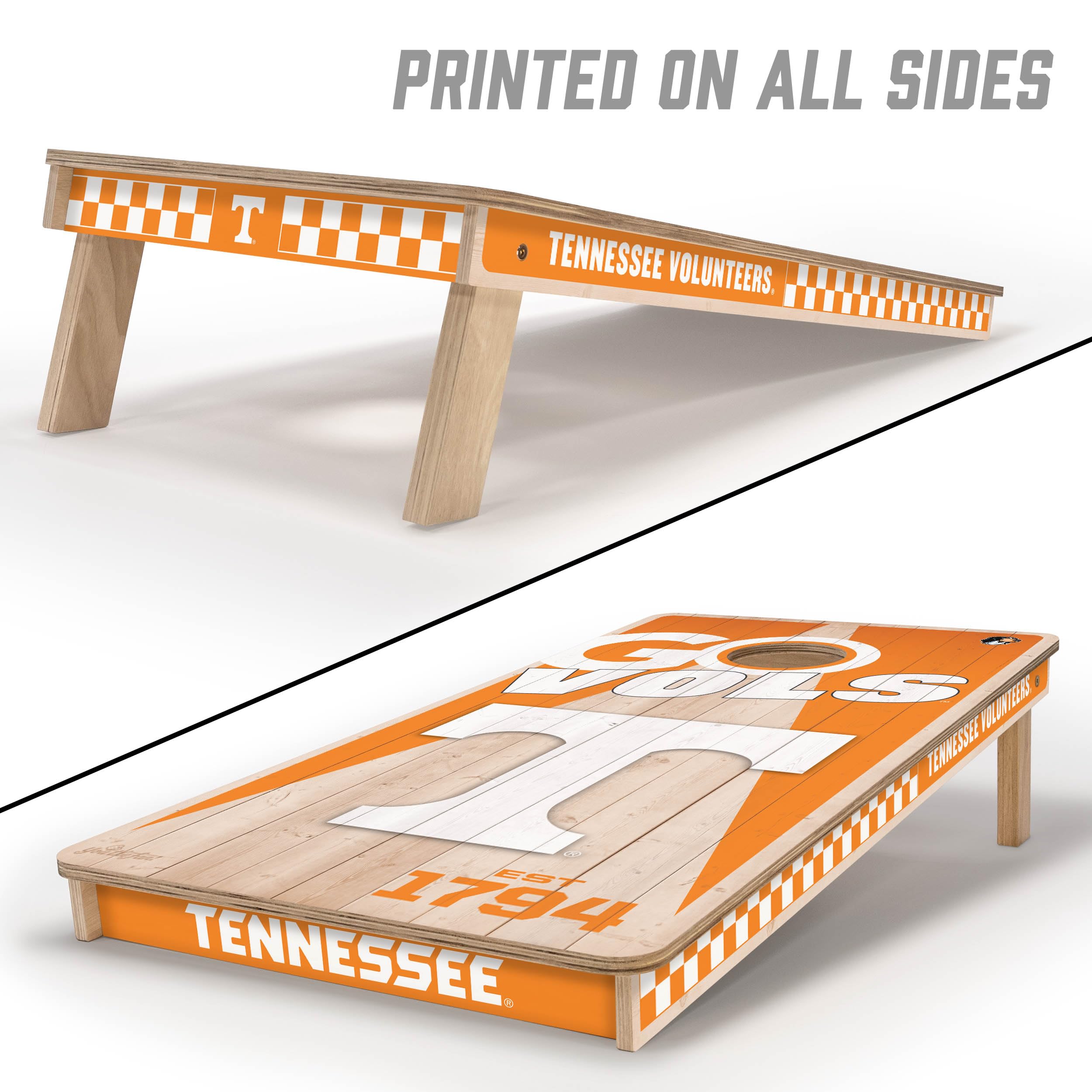 YouTheFan NCAA Tennessee Volunteers 2’ x 4’ Professional Wood Cornhole Game with Logo Bags - Sports Collectibles, Sports Memorabilia, Sports Fan Shop, Sports Gifts