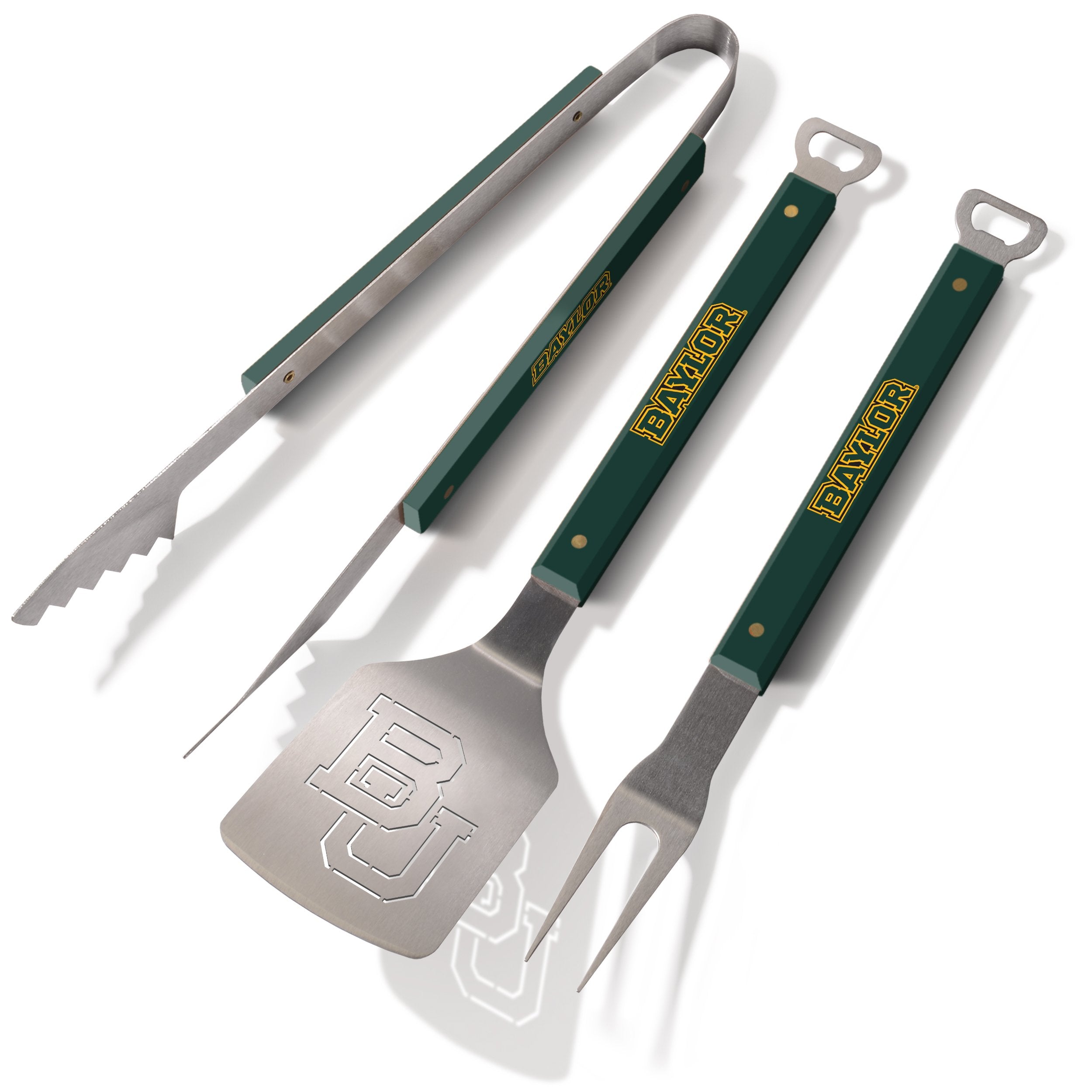 YouTheFan 5021534 NCAA Baylor Bears Spirit Series 3-Piece BBQ Set, 22" x 9", Team Colors - Sports Collectibles, Sports Memorabilia, Sports Fan Shop, Sports Gifts