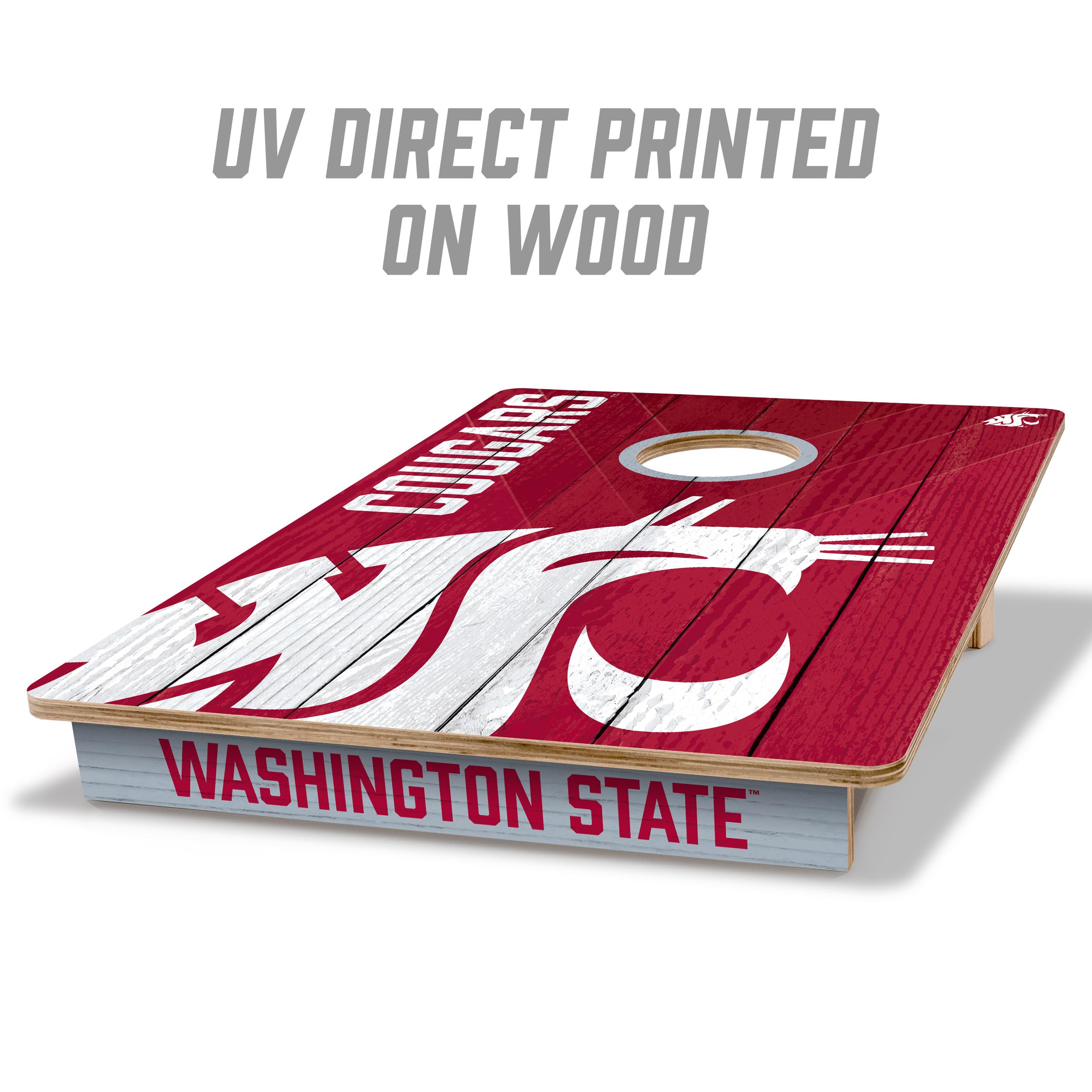 YouTheFan NCAA Washington State Cougars 2’ x 3’ Wood Cornhole Game with Logo Bags - Sports Collectibles, Sports Memorabilia, Sports Fan Shop, Sports Gifts