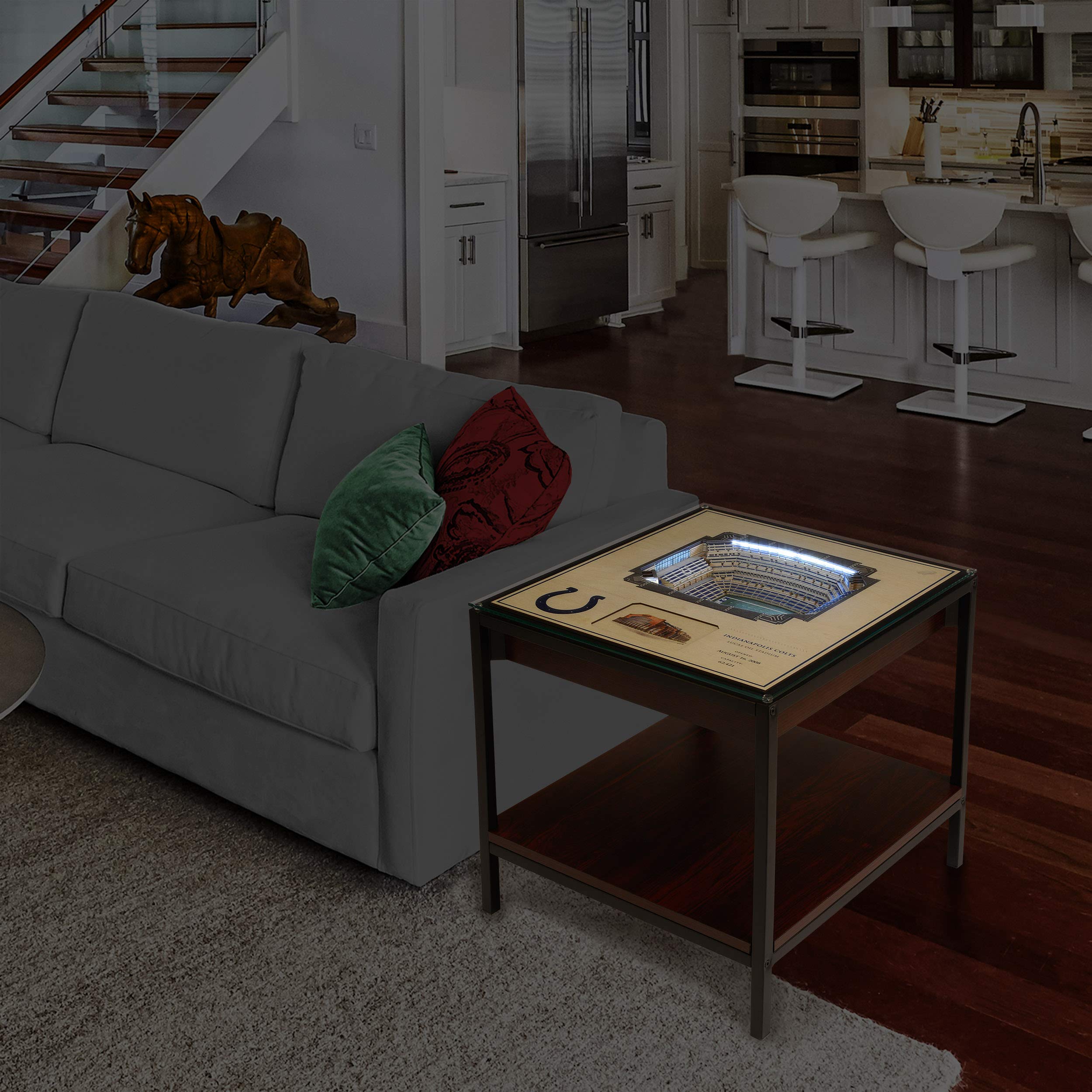 YouTheFan NFL Indianapolis Colts 25-Layer StadiumView Lighted End Table - Sports Collectibles, Sports Memorabilia, Sports Fan Shop, Sports Gifts