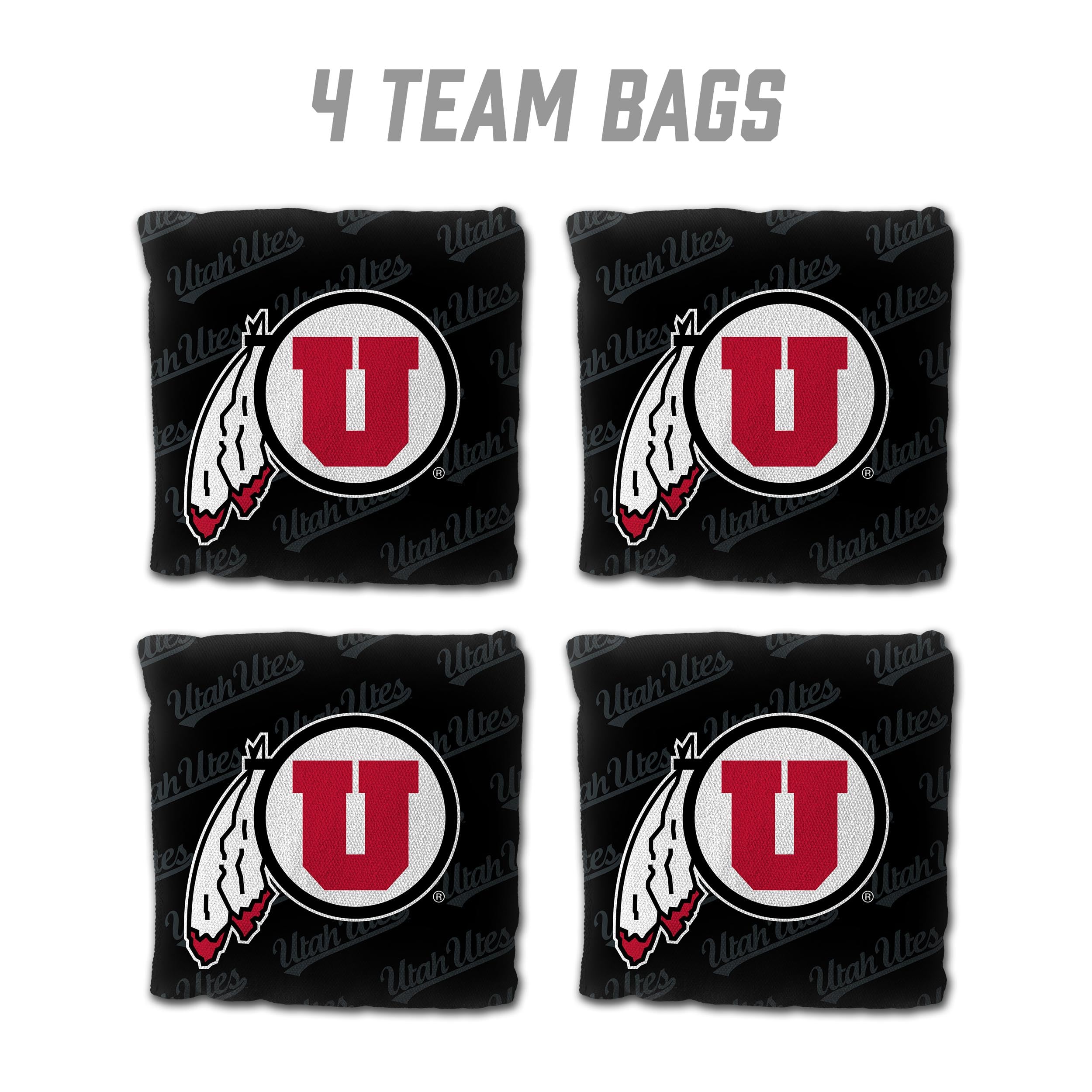 YouTheFan NCAA Utah Utes Cornhole Bags - 4PK - Black - Sports Collectibles, Sports Memorabilia, Sports Fan Shop, Sports Gifts