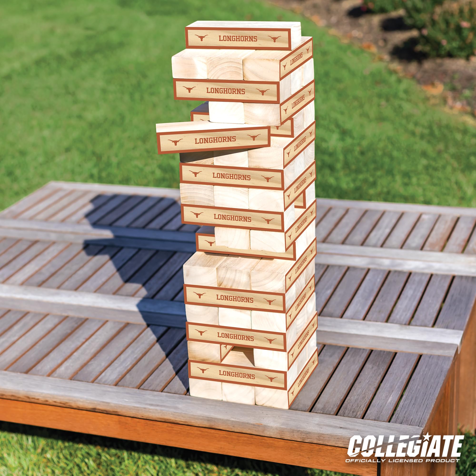 Wild Sports NCAA Texas Longhorns Giant Stacking Wooden Blocks – Tumbling Tower Classic Family Game Stacks Over 5 ft. High – Great Gift for Any College Football Fan! - Sports Collectibles, Sports Memorabilia, Sports Fan Shop, Sports Gifts