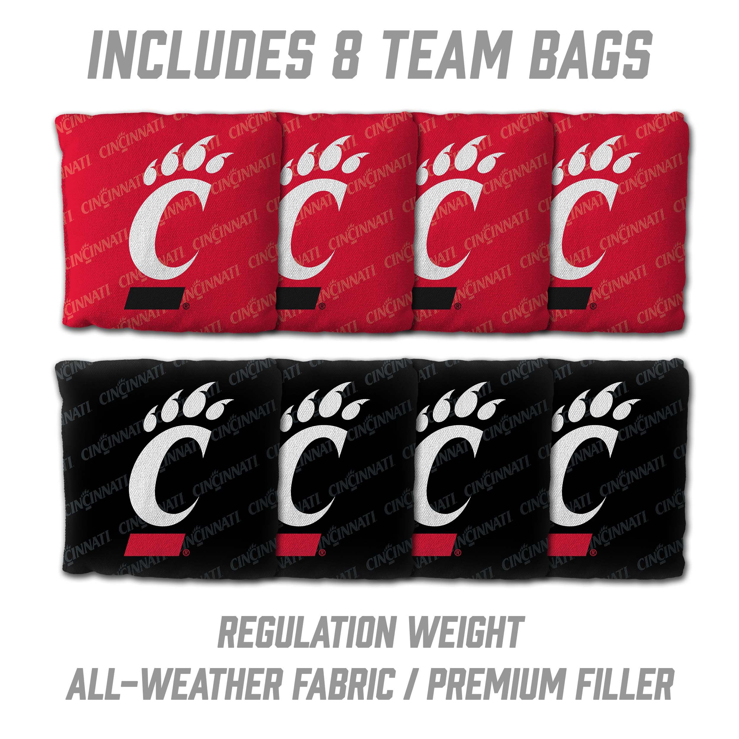 YouTheFan NCAA Cincinnati Bearcats 2’ x 4’ Professional Wood Cornhole Game with Logo Bags - Sports Collectibles, Sports Memorabilia, Sports Fan Shop, Sports Gifts