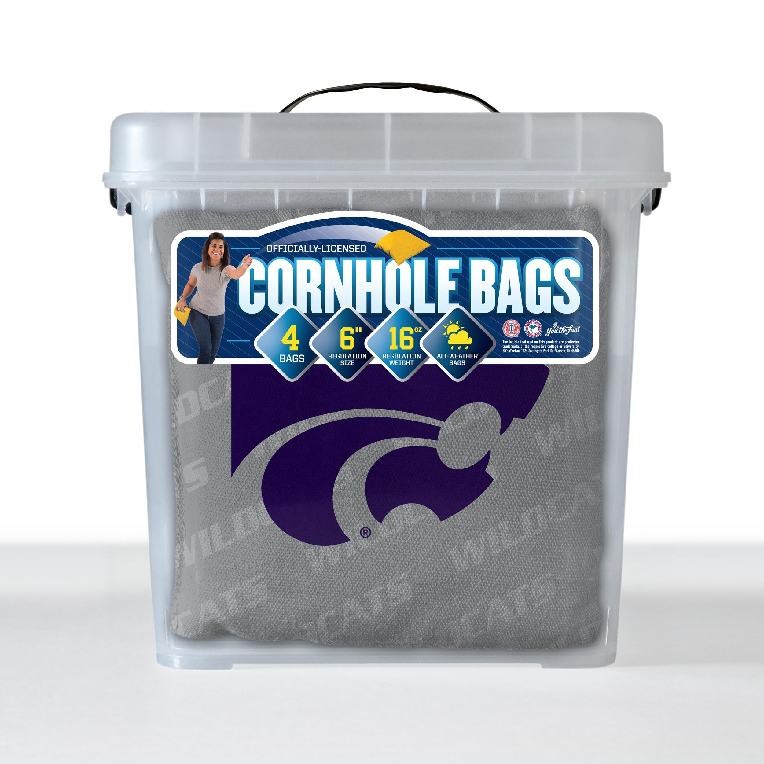 YouTheFan NCAA Kansas State Wildcats Cornhole Bags - 4PK - Grey - Sports Collectibles, Sports Memorabilia, Sports Fan Shop, Sports Gifts