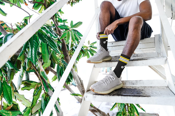 For Bare Feet NBA UTAH JAZZ 4 Stripe Deuce Crew Sock Team Color YOUTH