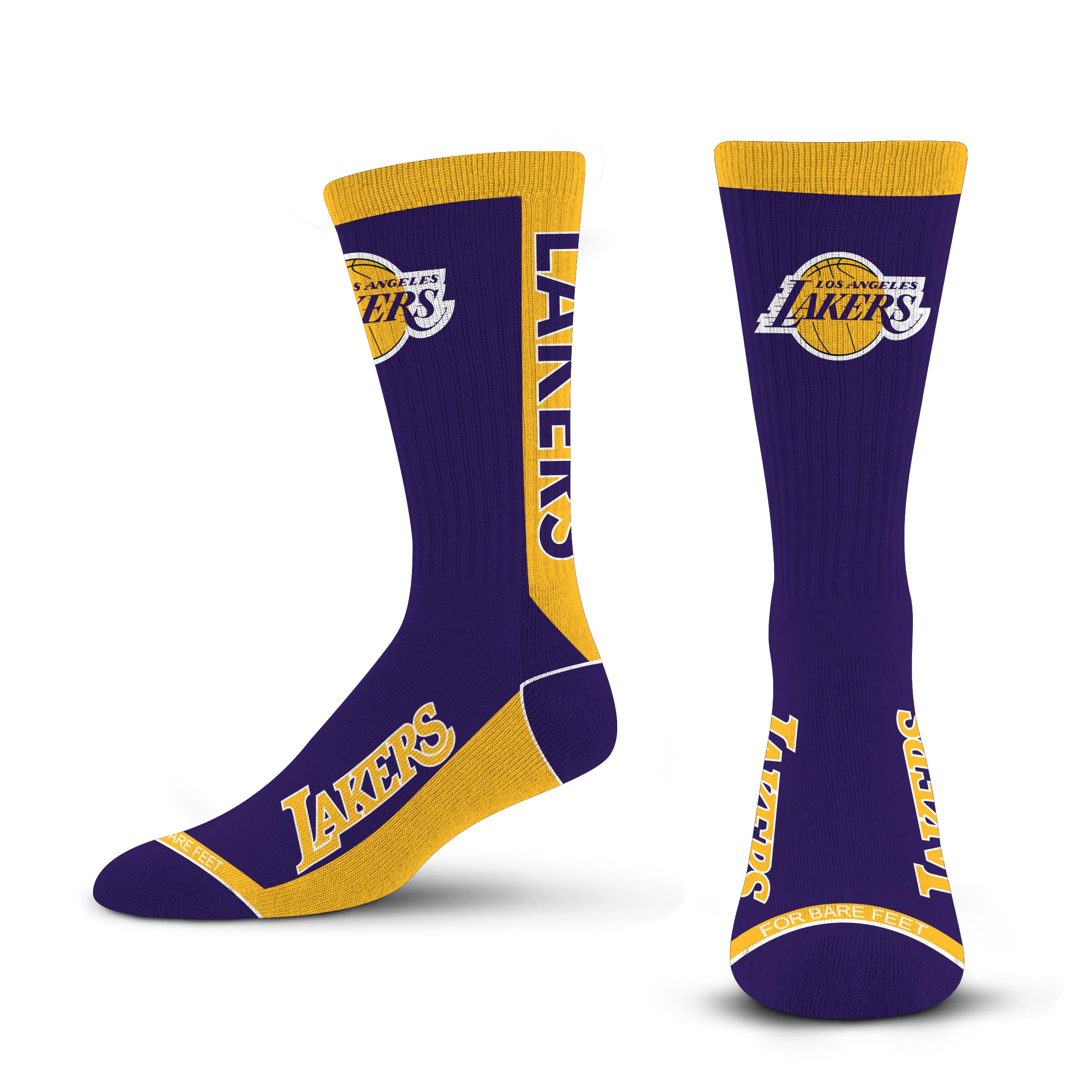For Bare Feet NBA LOS ANGELES LAKERS MVP Crew Sock Team Color Large - Sports Gifts, Sports Memorabilia, Sports Collectibles, Fan Shop