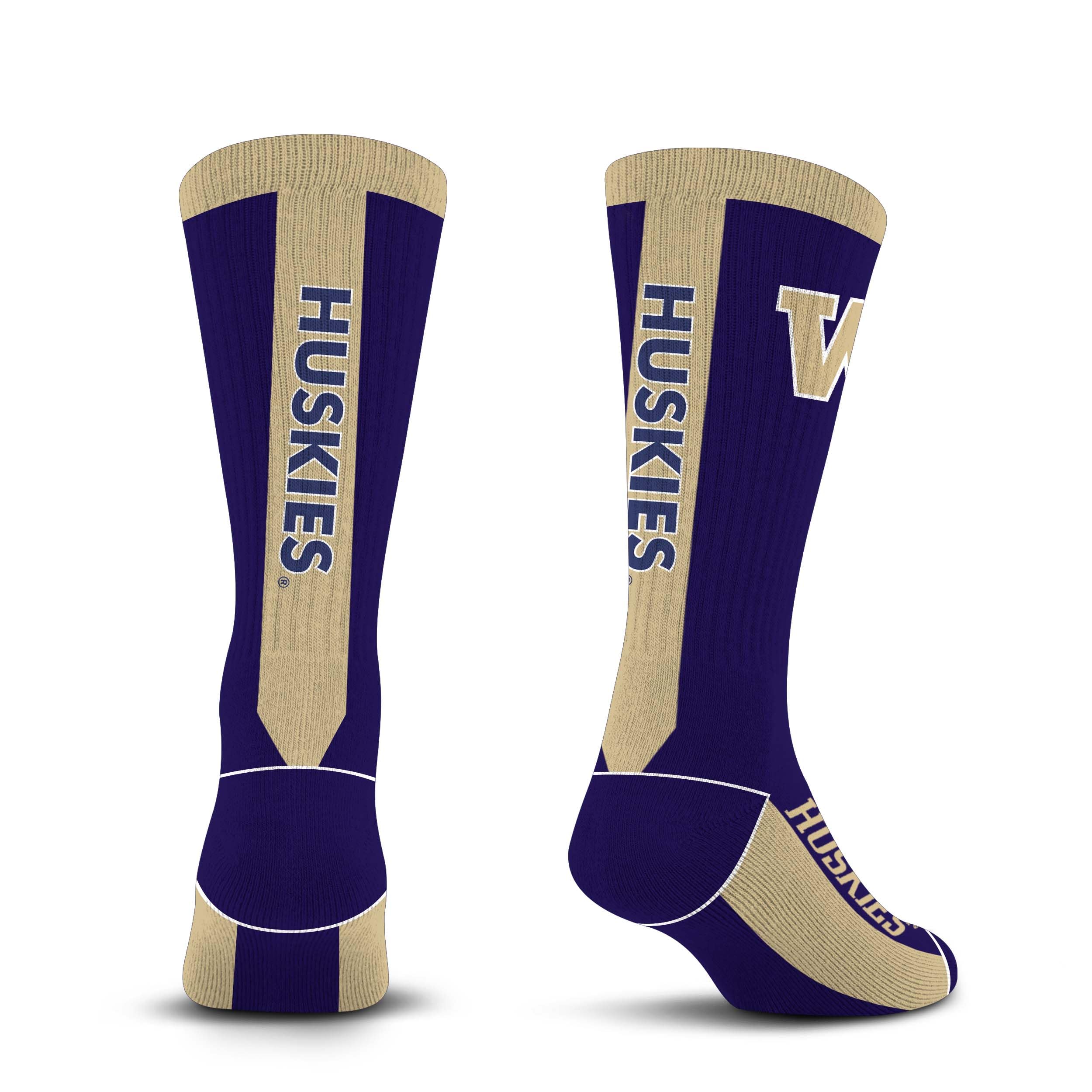 For Bare Feet NCAA WASHINGTON HUSKIES MVP Crew Sock Team Color Large - Sports Gifts, Sports Memorabilia, Sports Collectibles, Fan Shop