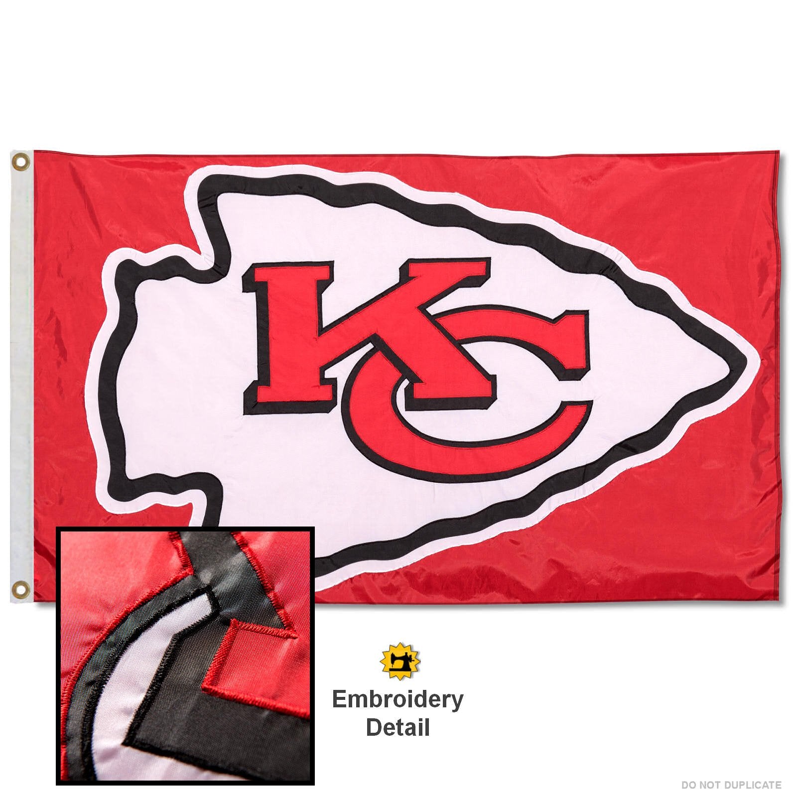 WinCraft Kansas City Chiefs Embroidered Nylon Flag - Sports Collectibles, Sports Memorabilia, Sports Fan Shop, Sports Gifts