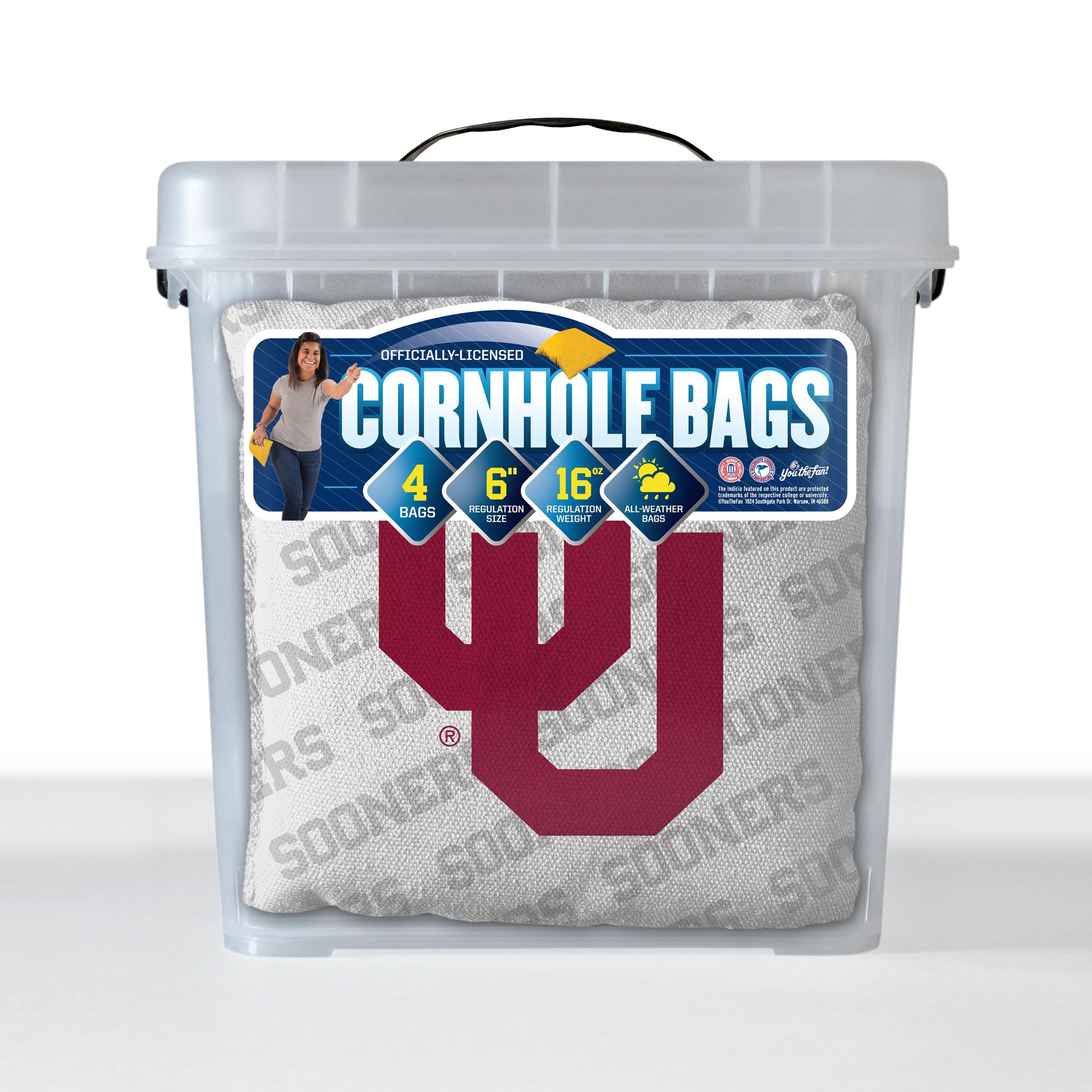 YouTheFan NCAA Oklahoma Sooners Cornhole Bags - 4PK - White - Sports Collectibles, Sports Memorabilia, Sports Fan Shop, Sports Gifts