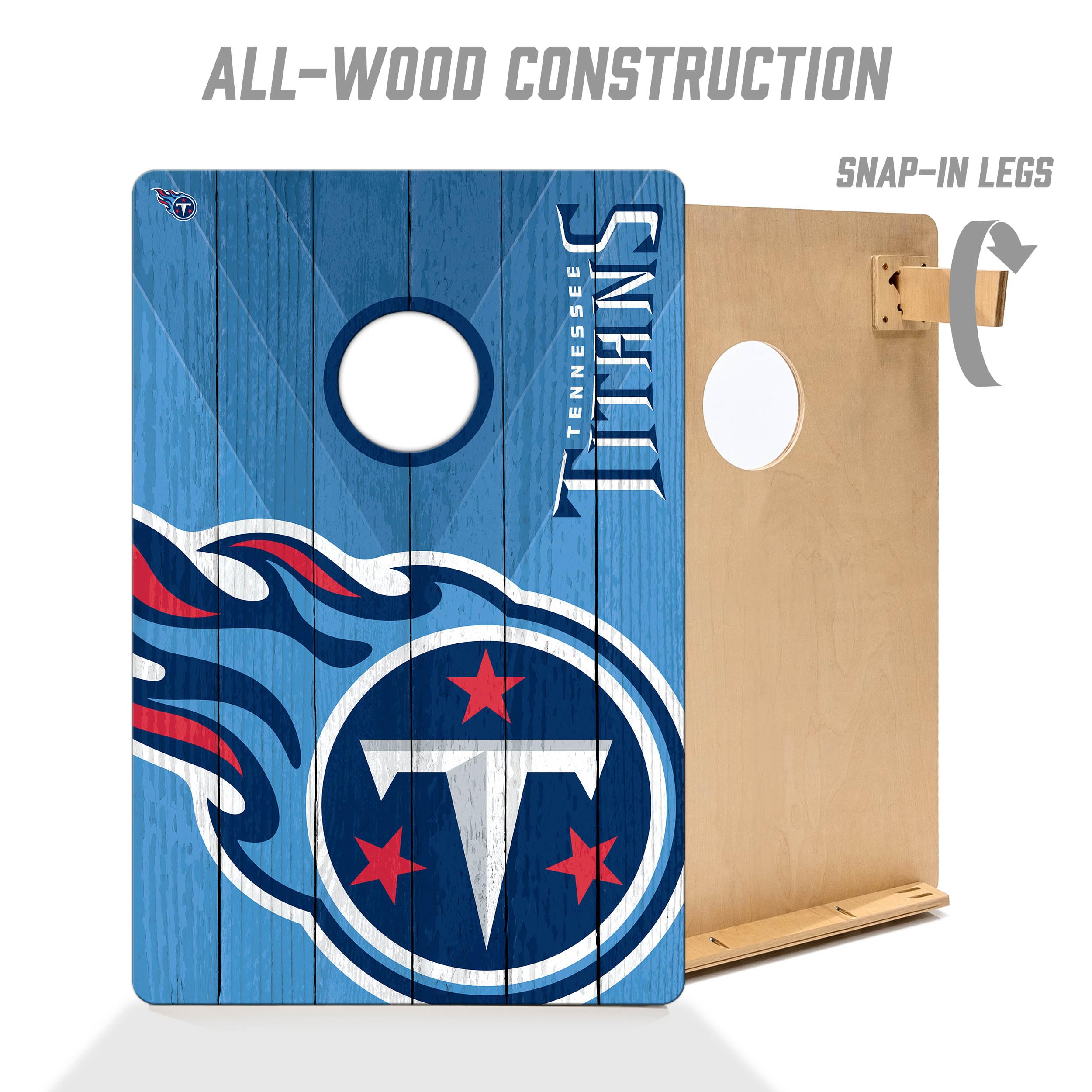 YouTheFan NFL Tennessee Titans 2’ x 3’ Wood Cornhole Game with Logo Bags - Sports Collectibles, Sports Memorabilia, Sports Fan Shop, Sports Gifts