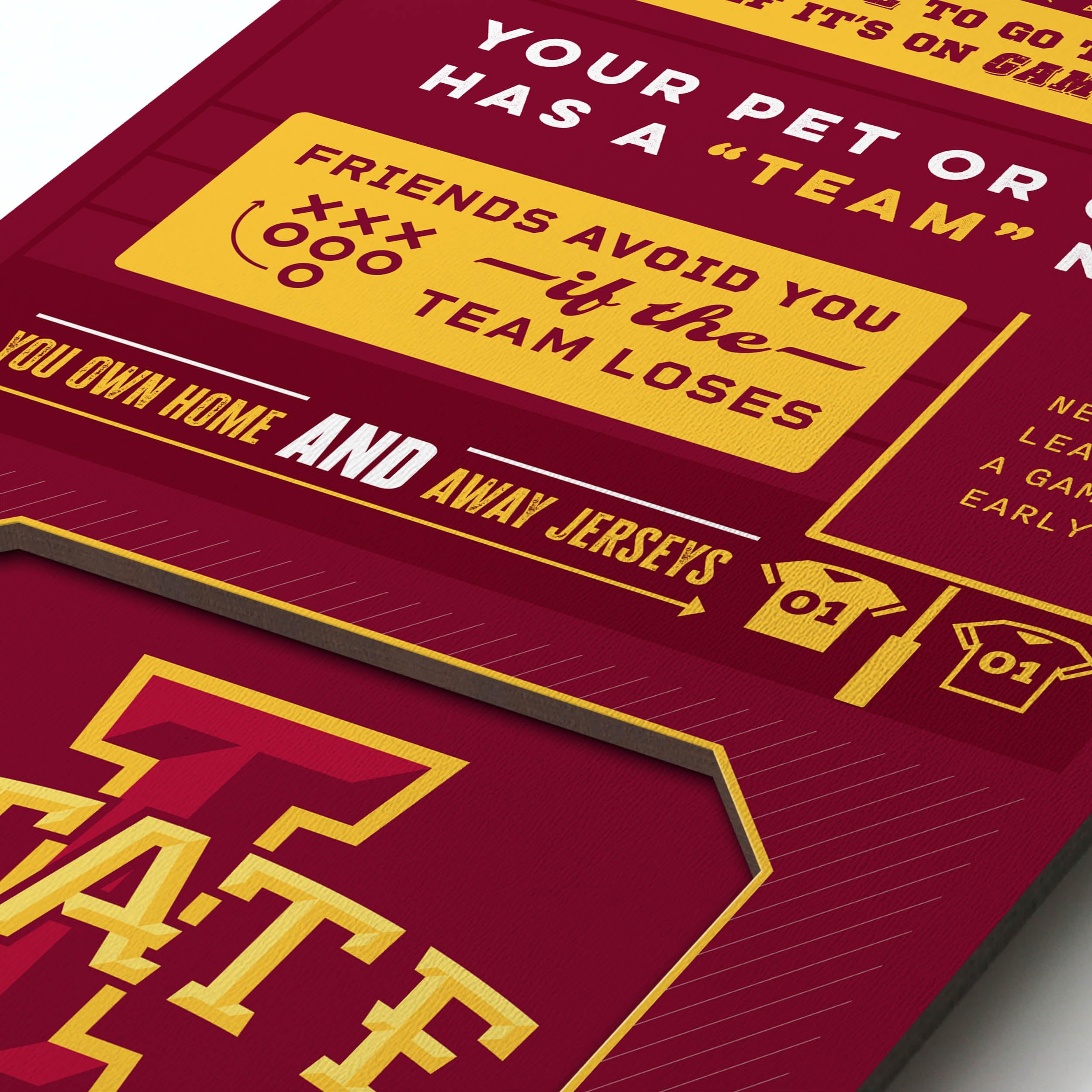 YouTheFan Officially-licensed NCAA Iowa State Cyclones 6x19 Top 10 Signs Banner - humorous descriptions - fun sports fan phrases, original design, indoor team wall decor fan gift - Sports Collectibles, Sports Memorabilia, Sports Fan Shop, Sports Gifts