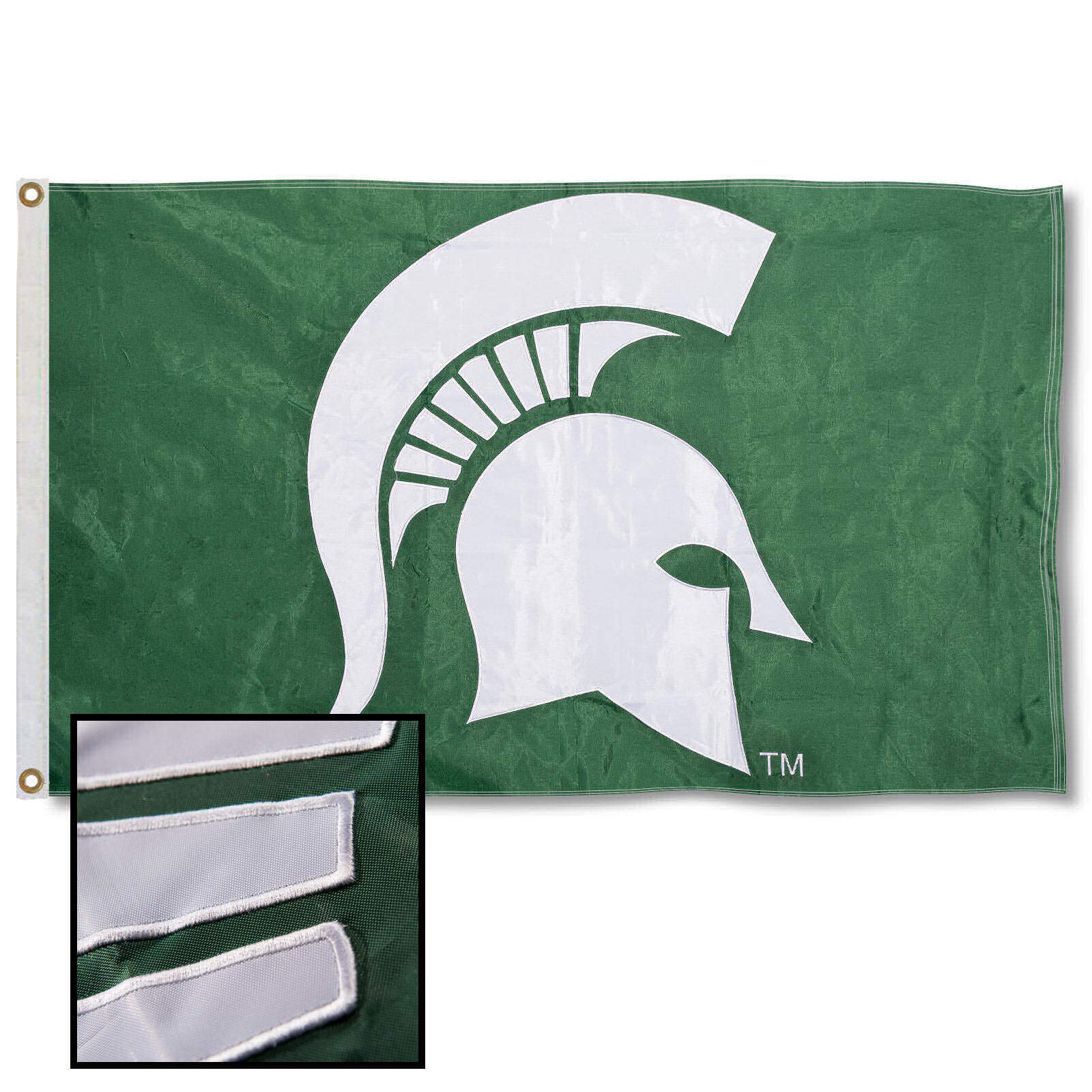 College Flags & Banners Co. Michigan State Spartans Embroidered and Stitched Nylon Flag - Sports Collectibles, Sports Memorabilia, Sports Fan Shop, Sports Gifts
