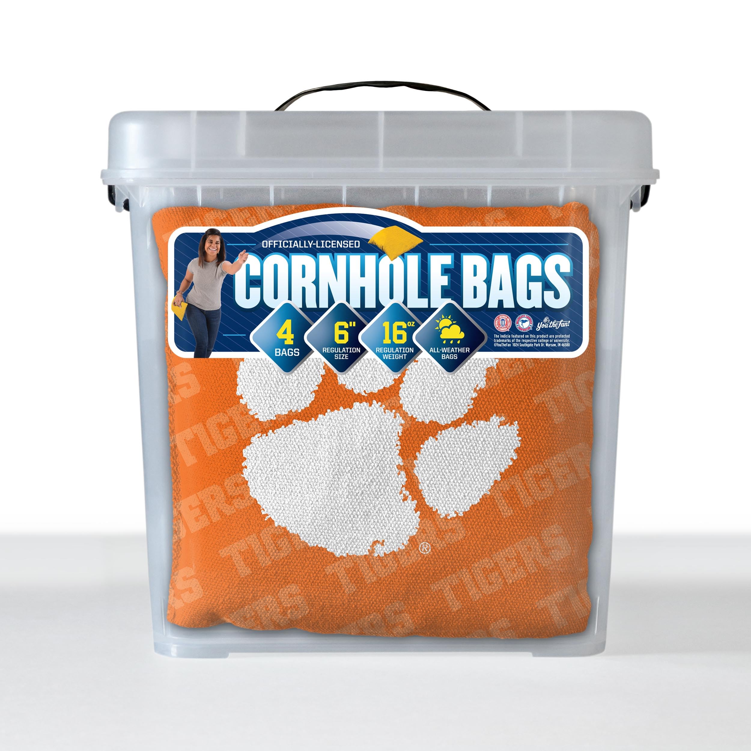 YouTheFan NCAA Clemson Tigers Cornhole Bags - 4PK - Orange - Sports Collectibles, Sports Memorabilia, Sports Fan Shop, Sports Gifts