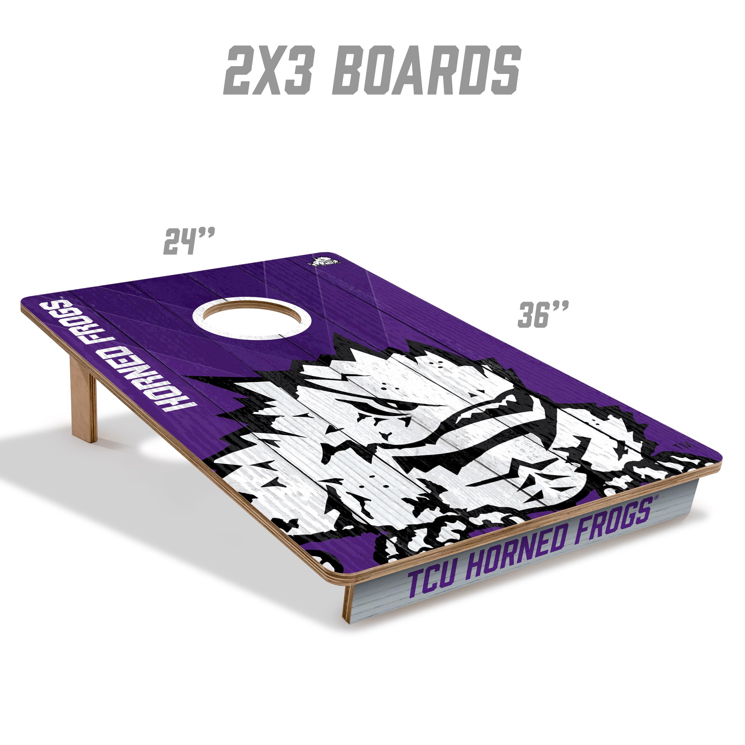 YouTheFan NCAA TCU Horned Frogs 2’ x 3’ Wood Cornhole Game with Logo Bags - Sports Collectibles, Sports Memorabilia, Sports Fan Shop, Sports Gifts