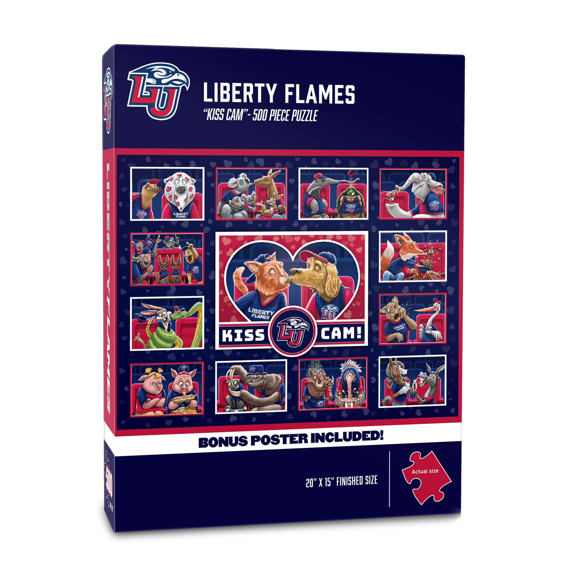 YouTheFan NCAA Liberty Flames Kiss Cam 500pc Puzzle - Sports Collectibles, Sports Memorabilia, Sports Fan Shop, Sports Gifts